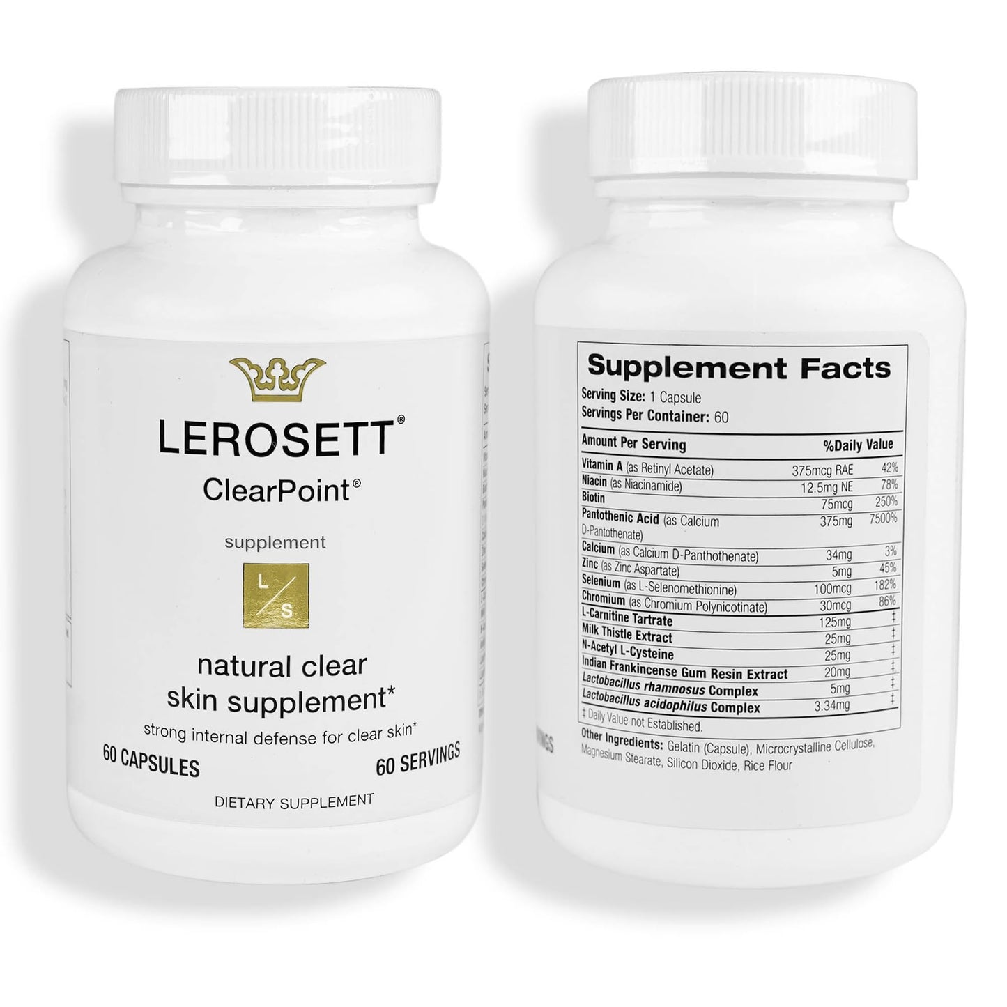 Gunilla Of Sweden LEROSETT ClearPoint Anti Acne Pills Capsules, 60 Count
