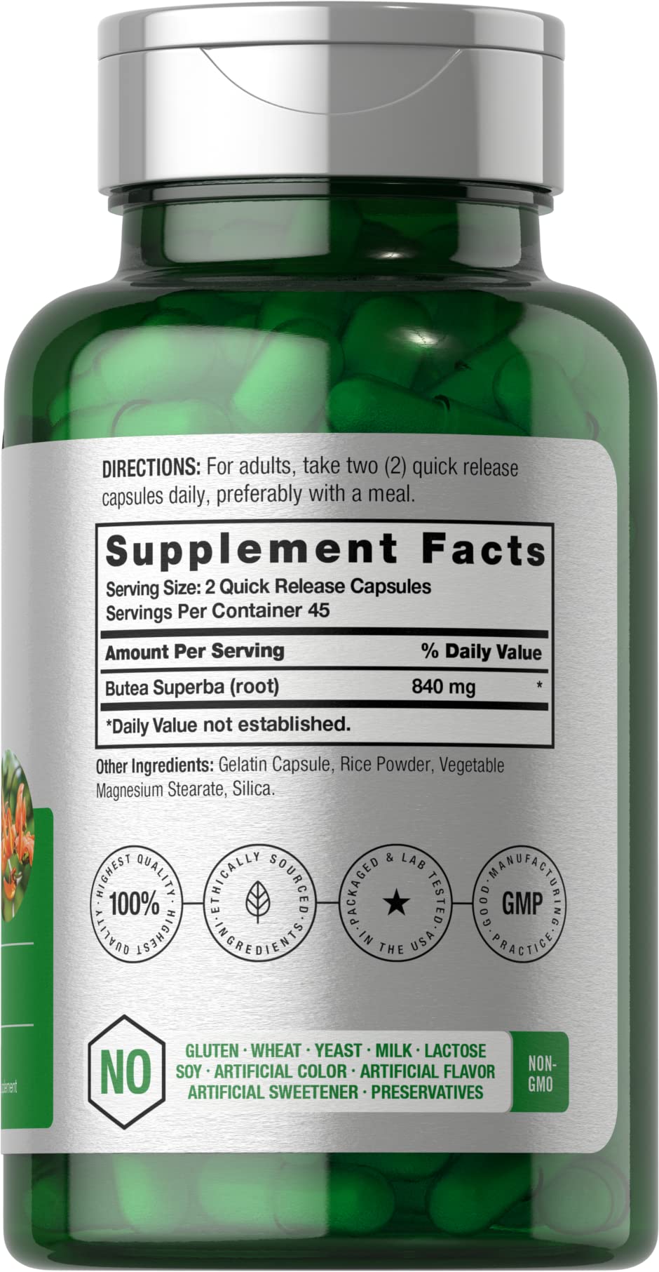 Horbäach Butea Superba Root 840mg Capsule 90 Count