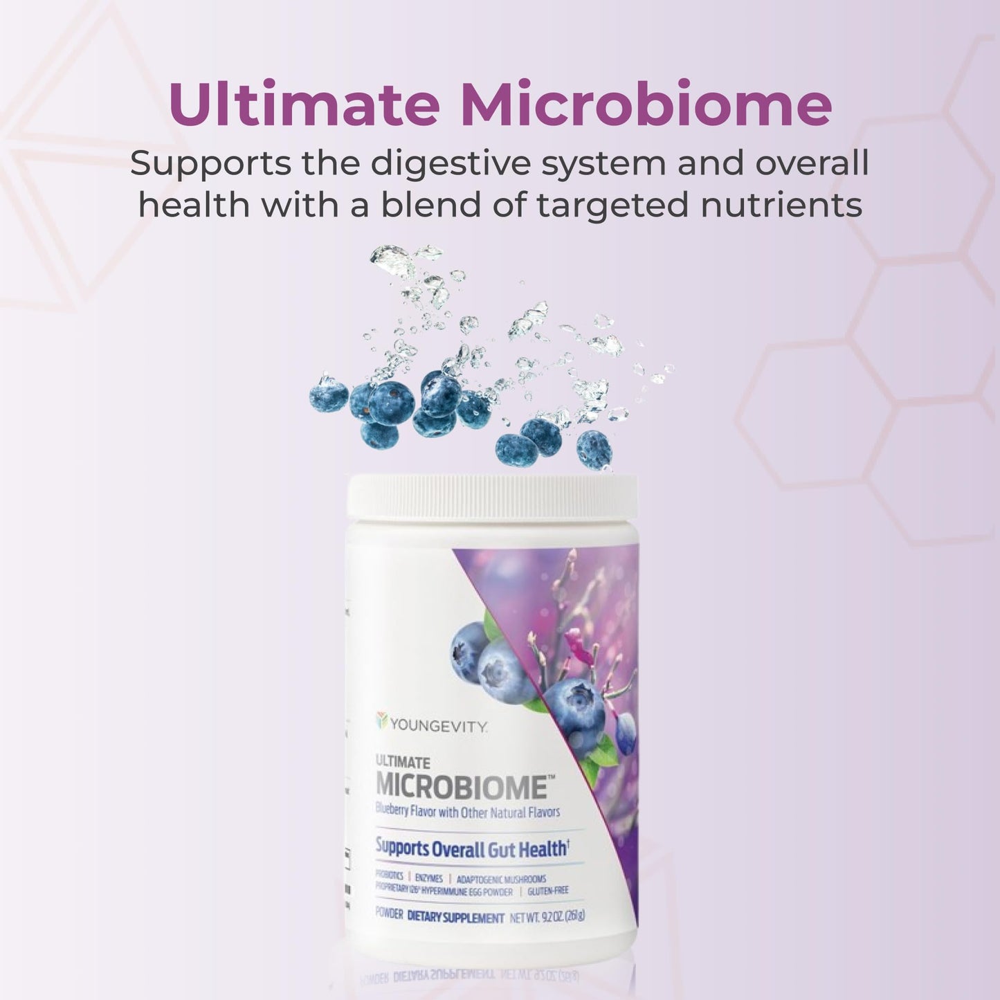 Youngevity Ultimate Microbiome - Prebiotic, Probiotic & Postbiotic Gut Health Supplement Powder, 9.1 oz