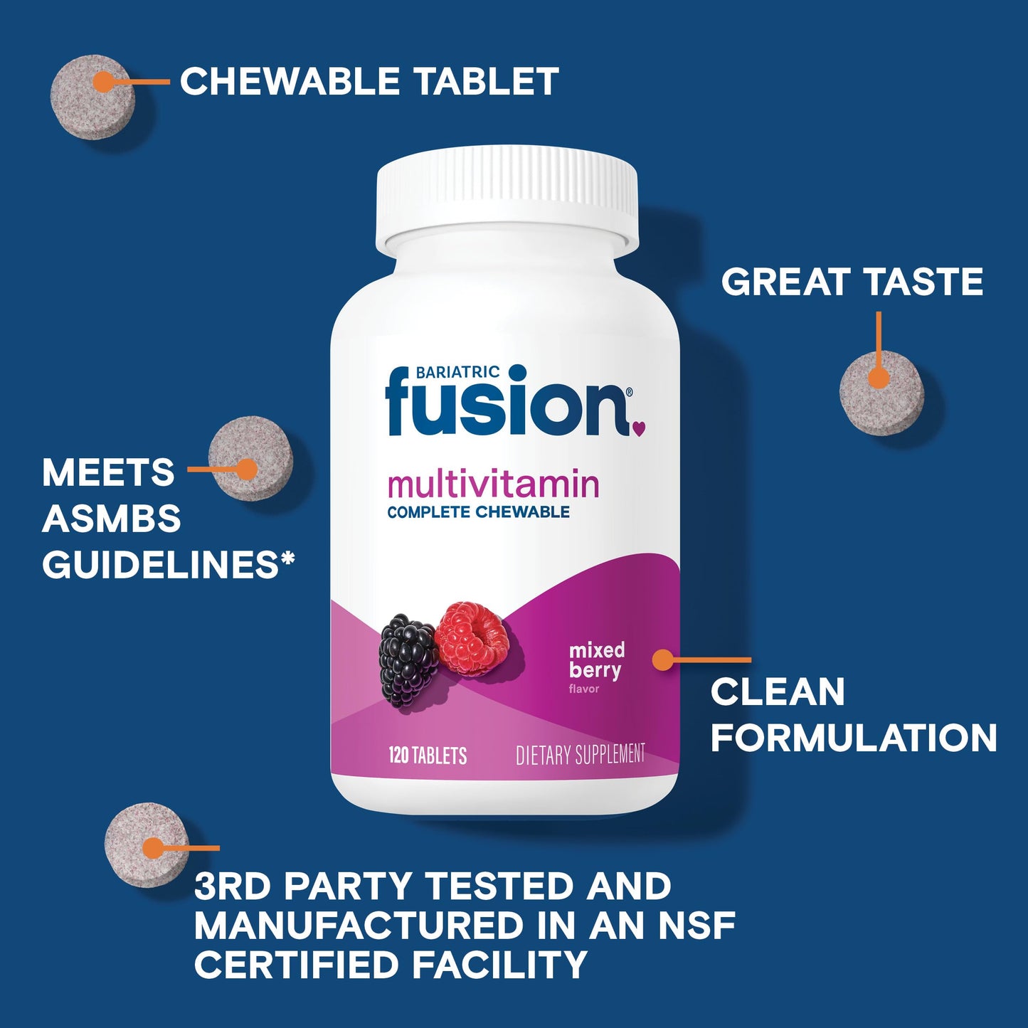 Bariatric Fusion Bariatric Multivitamin with Iron Complete Tablet, 120 Count