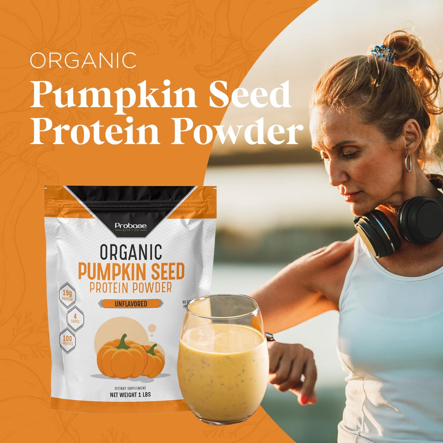 Probase Nutrition Pumpkin Seed Protein Powder, 16 oz