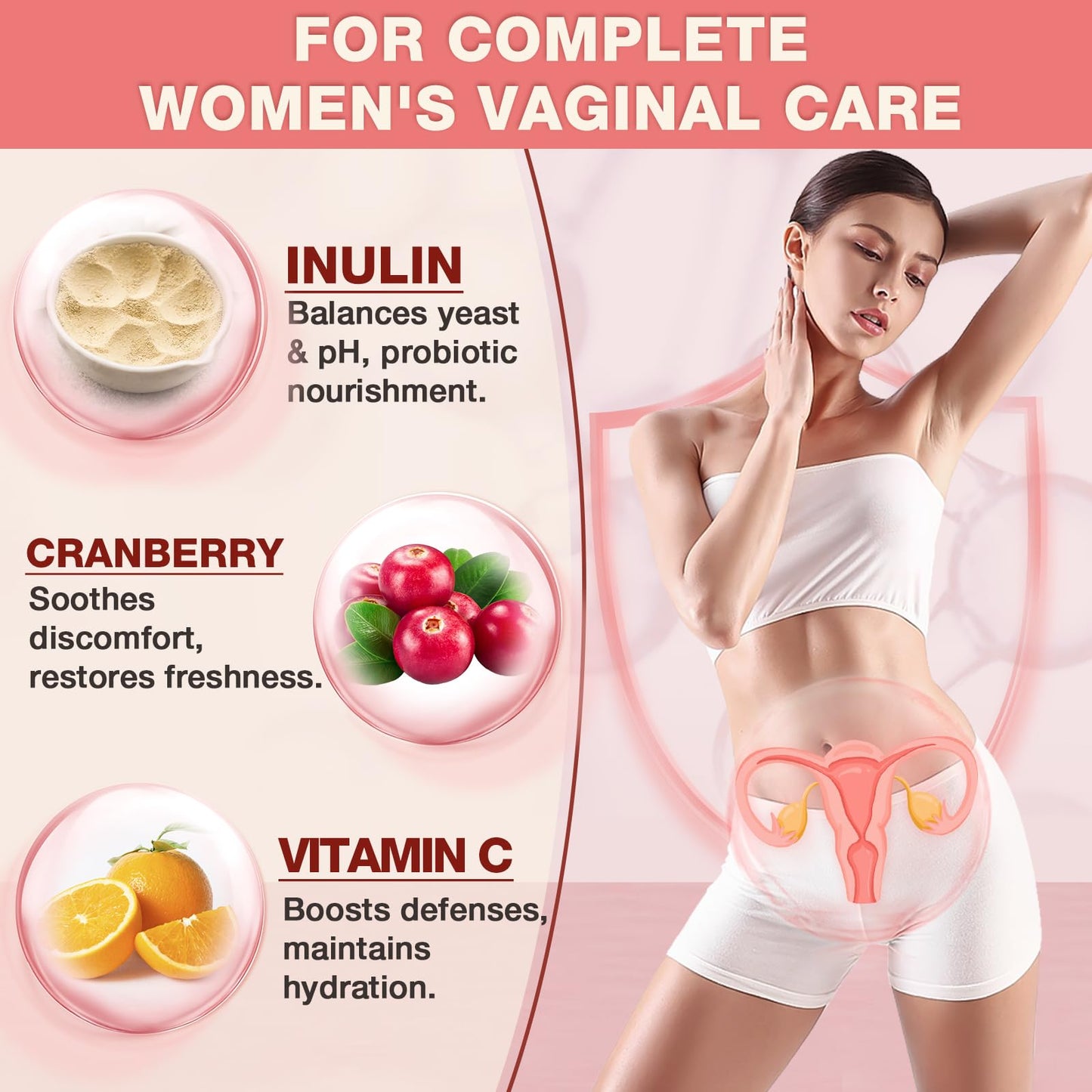 NATURE TARGET Vaginal Probiotics for Women pH Balance Capsules, 90