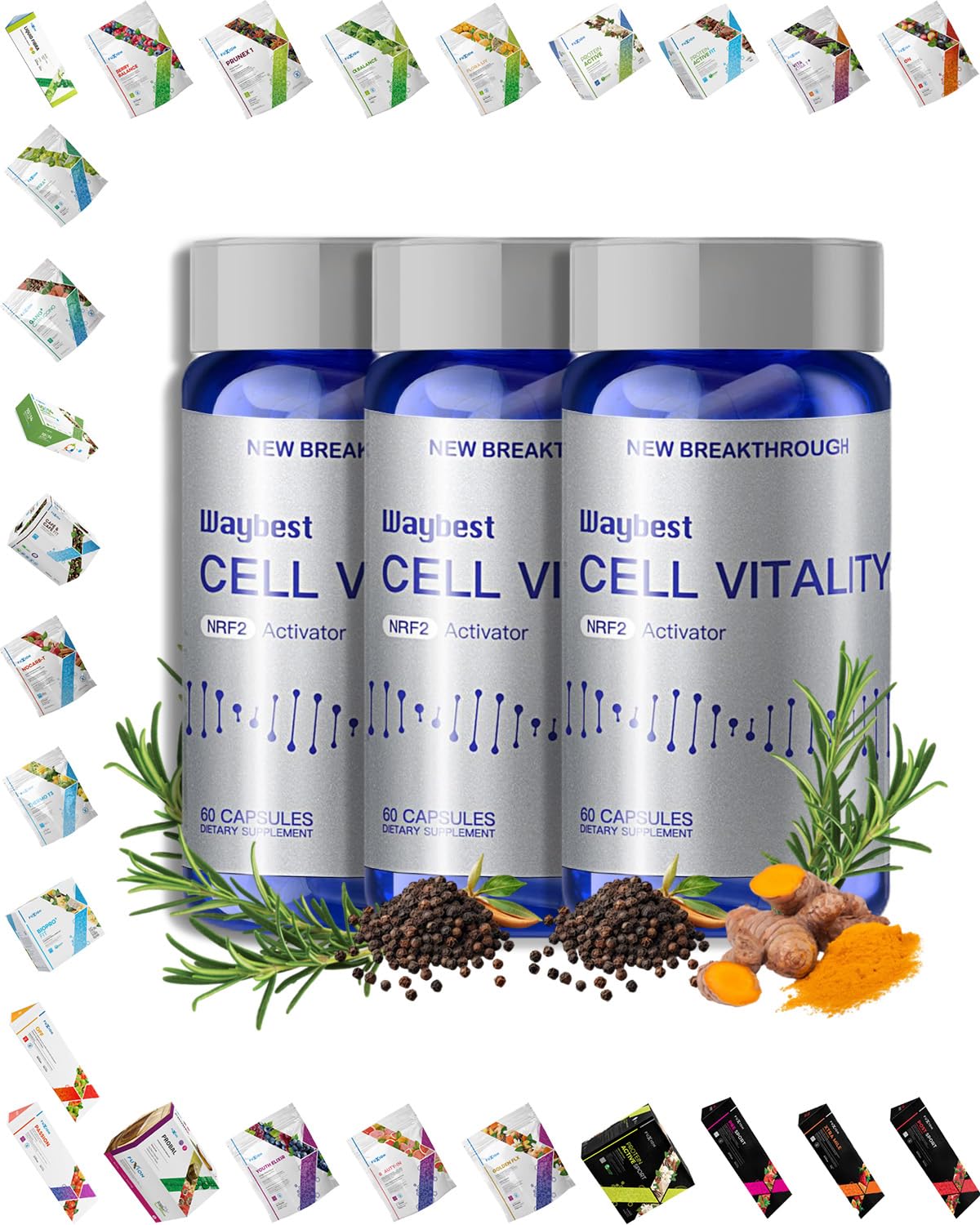 EBAT Oxidative Stress Relief Formula by Waybest Cell Vitality NRF2 Activator Capsule 180 Count