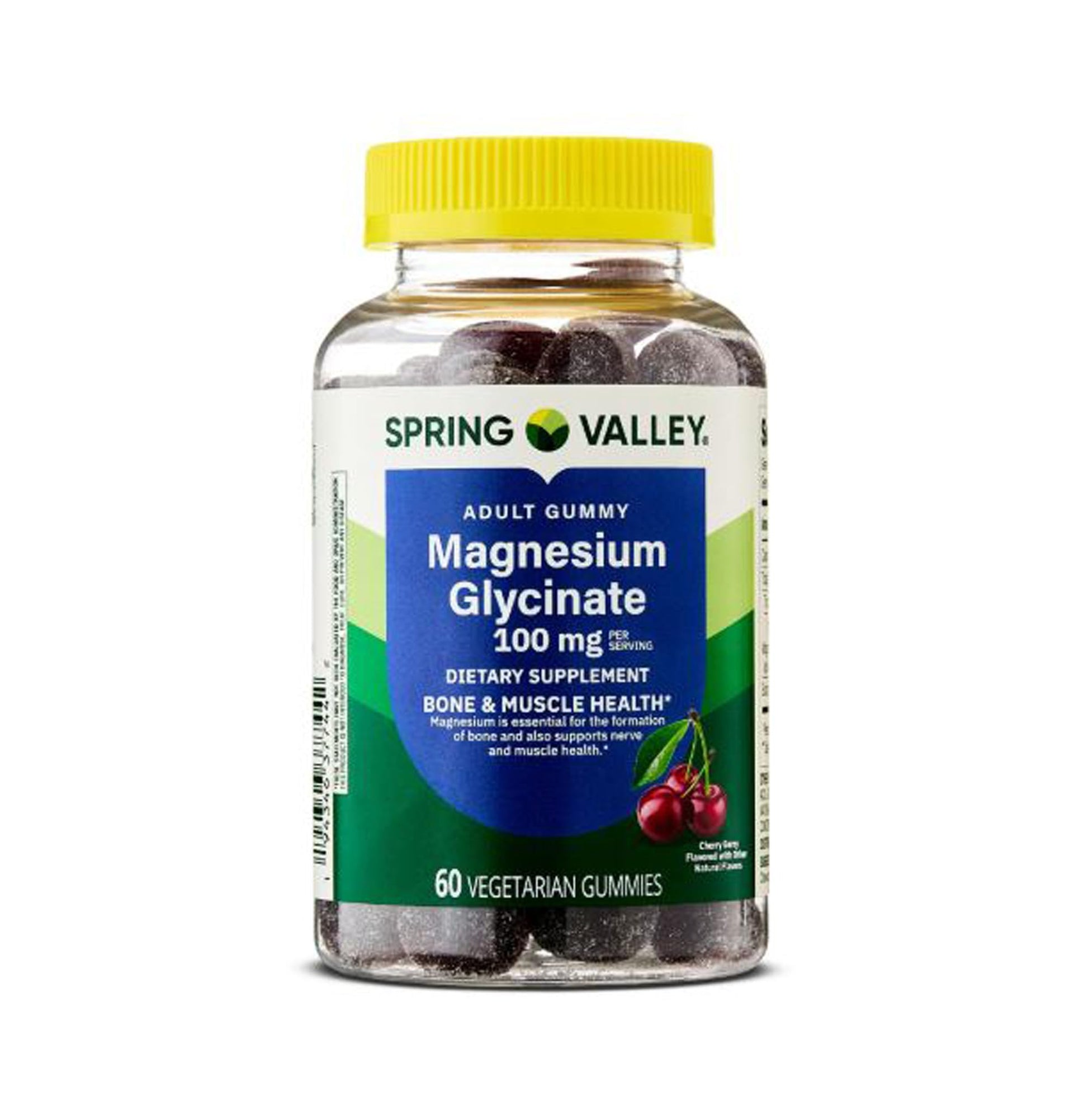 H4U Magnesium Glycinate Dietary Supplement Vegetarian Gummies Cherry Berry 100 mg, 60 Gummies