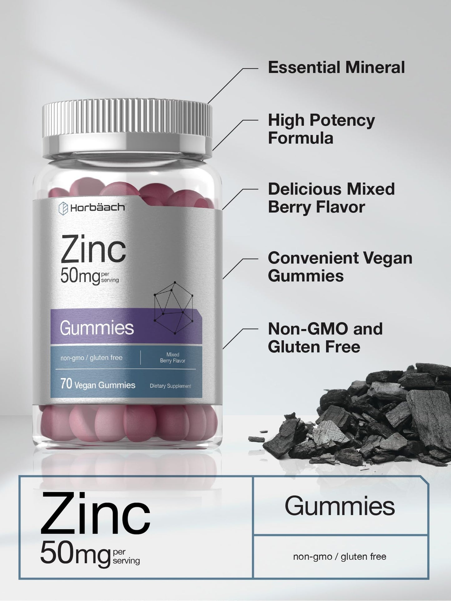 Horbäach Zinc Gummies 70 Count
