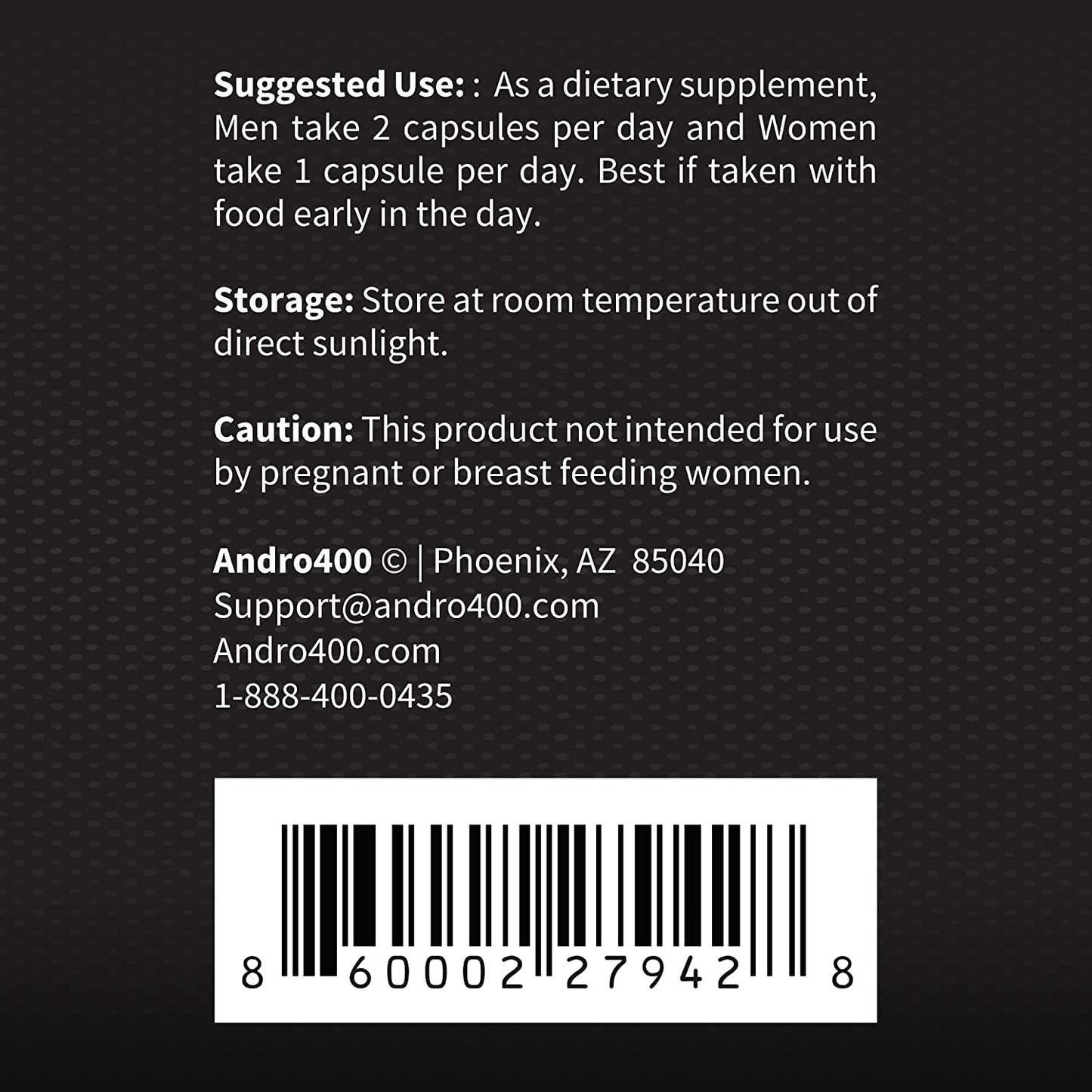 Andro400 Max Advanced T-Support & Nitric Oxide Booster Tongkat Ali with L-Arginine & L-Citrulline Capsules, 60 Count