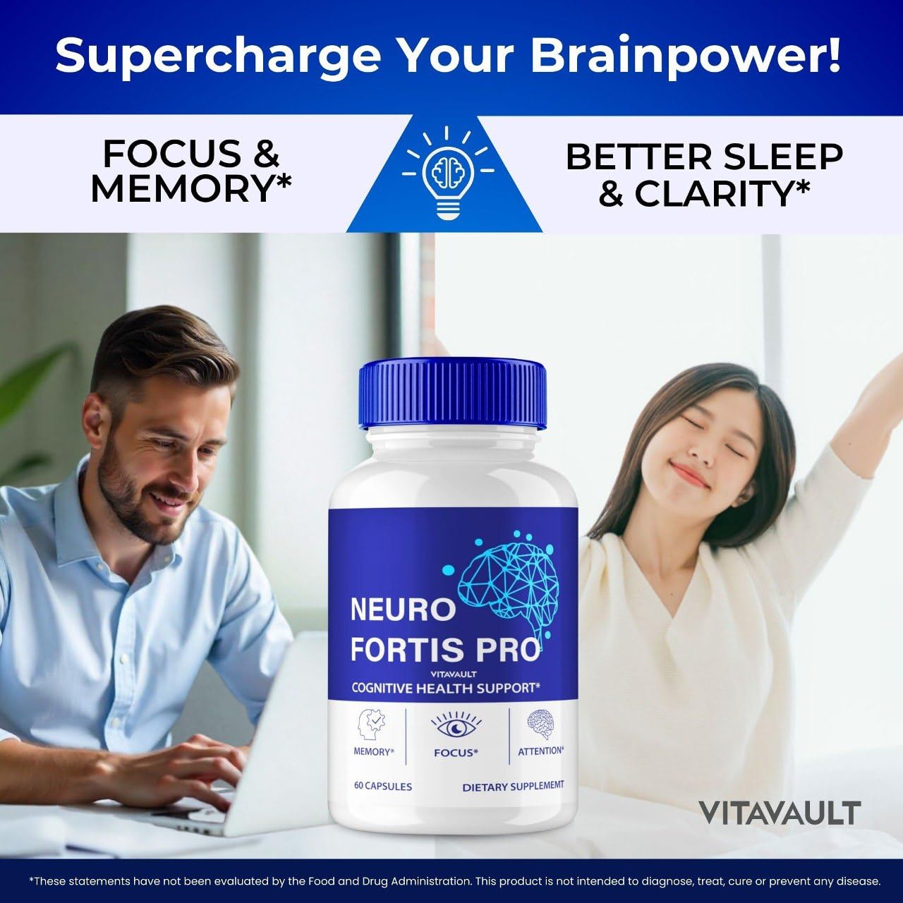 Vitavault Neuro Fortis Pro Brain Supplement 180 Capsules