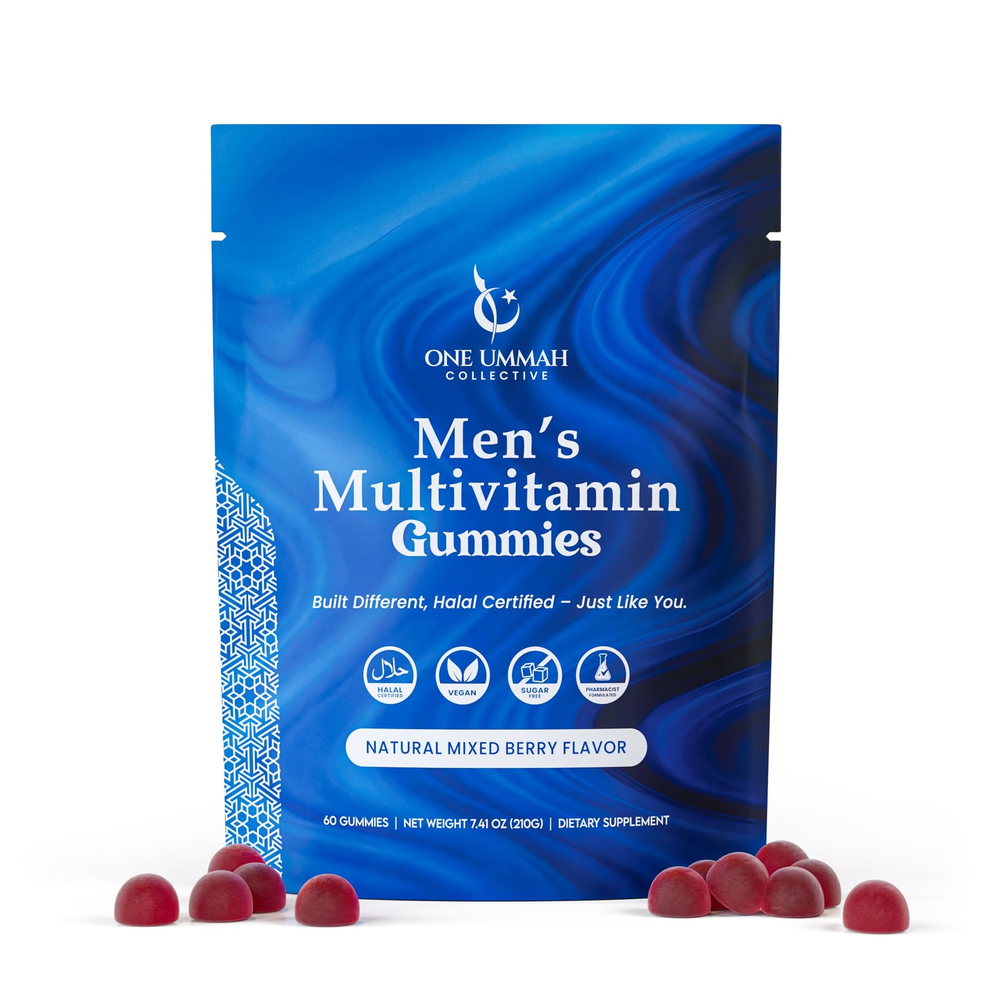 One Ummah Halal Certified Men's Multivitamin Gummies 60 Count