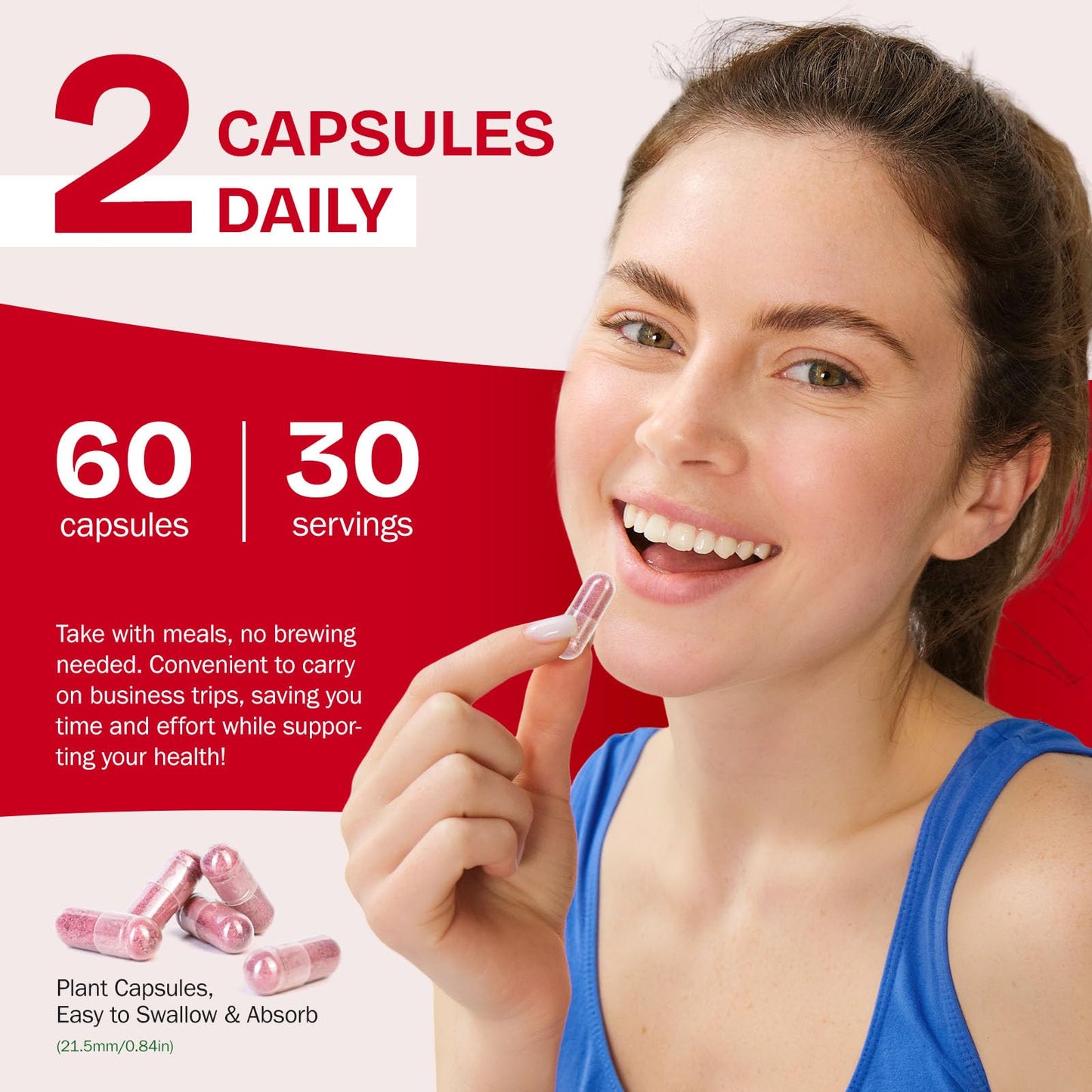 Valleylux Beet Root Capsules 1300mg, 60 Count