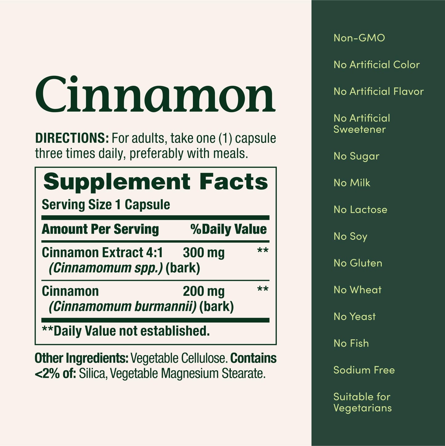 Nature's Bounty Cinnamon Capsules, 100 Capsules