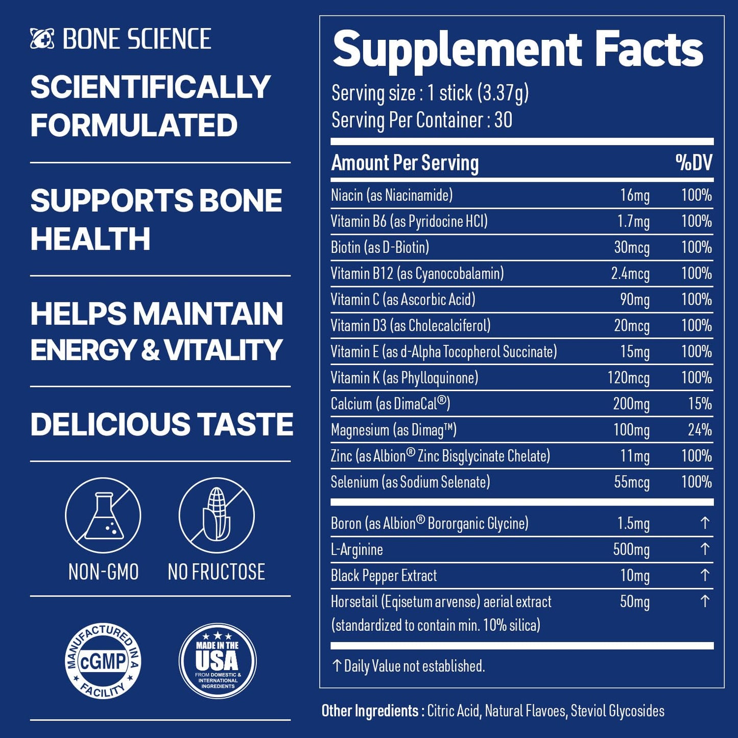 BONE SCIENCE PrimeHeight Kids Multivitamin Powder 3.57 oz