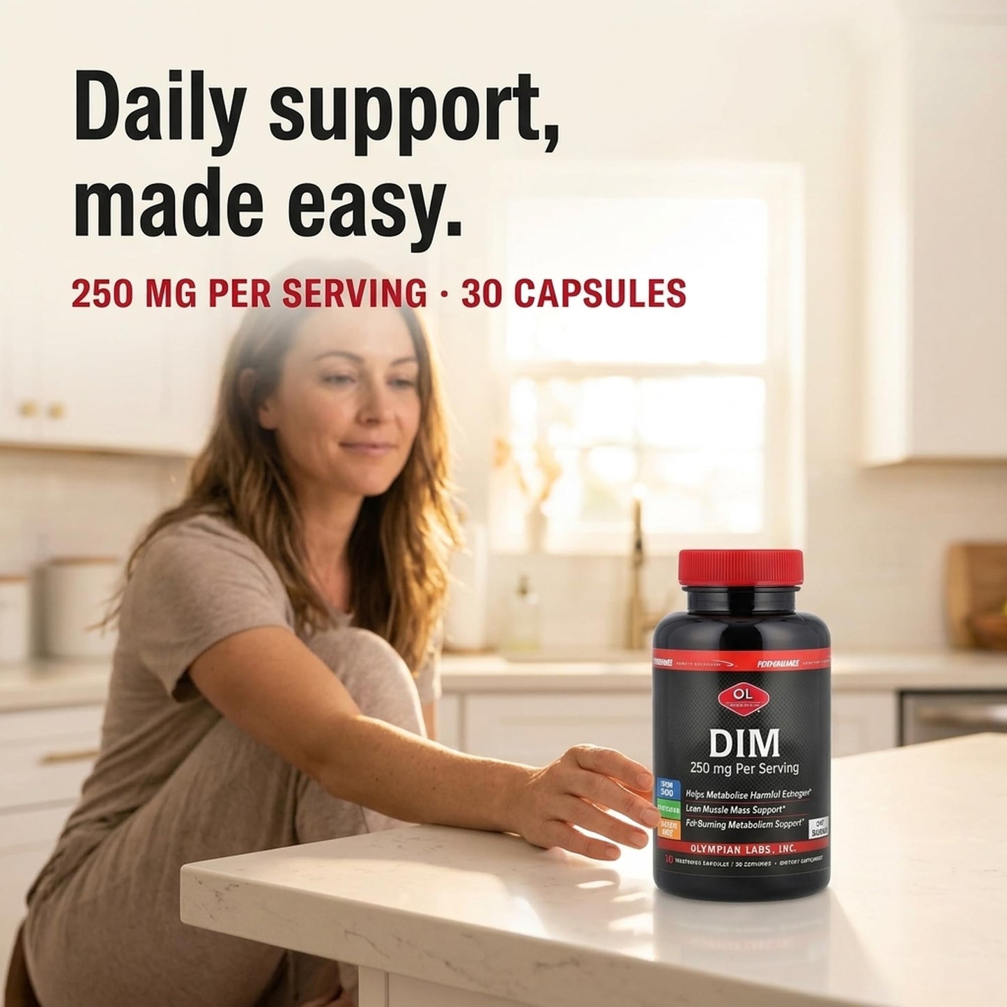 Olympian Labs Performance DIM Supplement 250mg Capsules, 30 Count