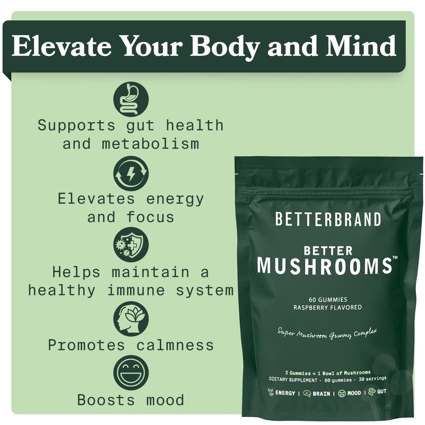 Betterbrand Better Lungs & Mushrooms Bundle Capsules & Gummies, 2-Pack