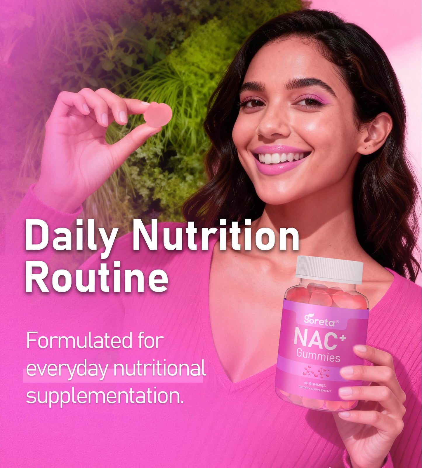 Goreta NAC Gummies 1000mg with Vitamin C & Selenium, 60 Gummies