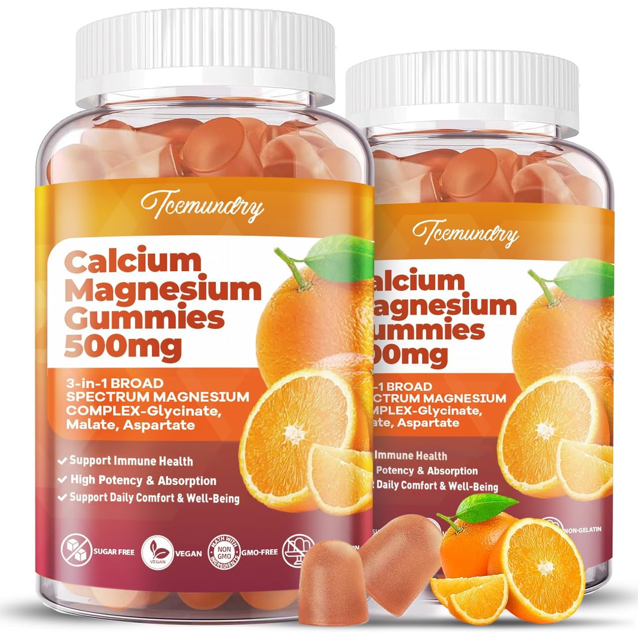 Tcemundry Calcium Magnesium Supplement Gummies 120 Count