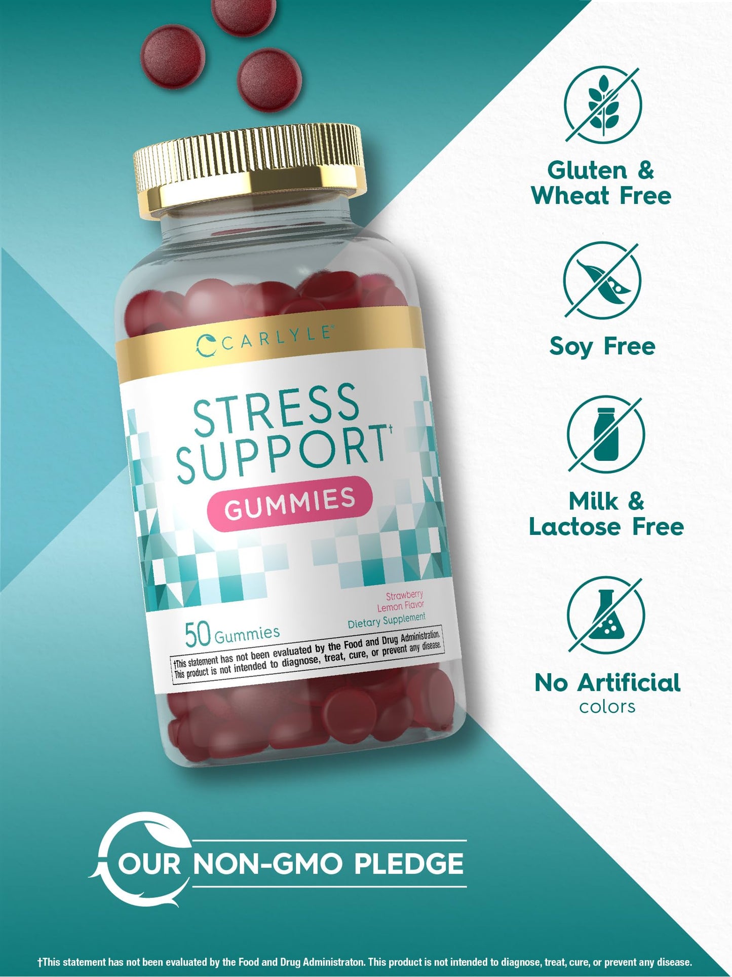 Carlyle Stress Support Supplement Gummies 50 Count