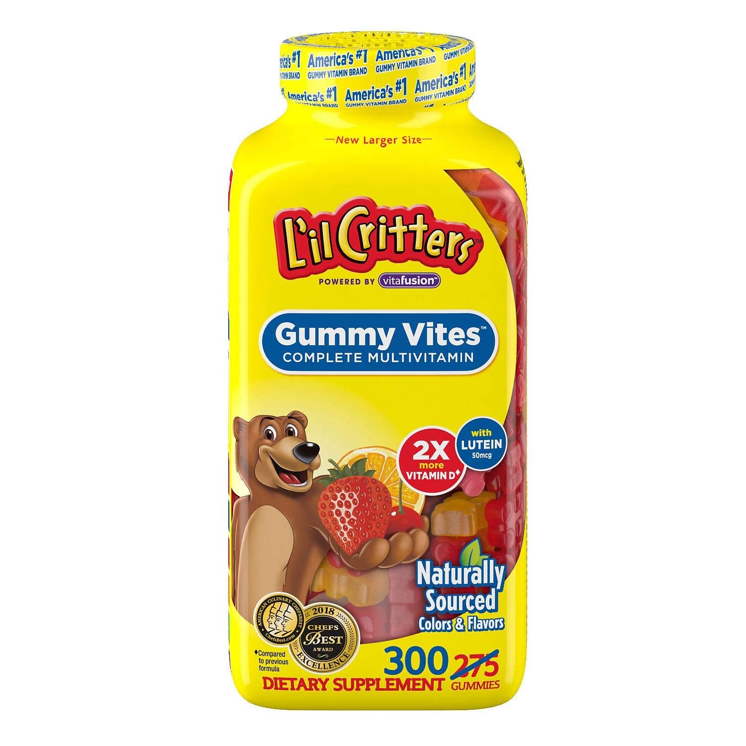 Lil Critters Gummy Vites Children's Chewable Gummy Bear Multivitamin Dietary Supplement, 300 Count