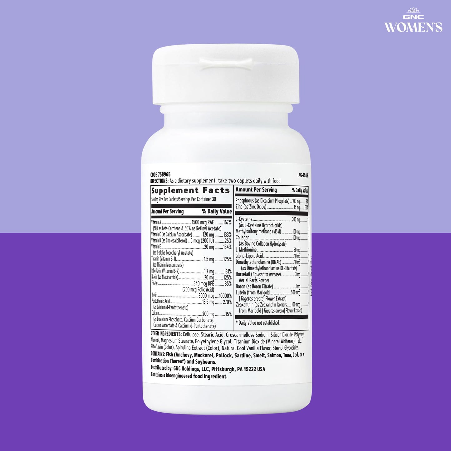 GNC Women's Hair, Skin & Nails Caplets 60