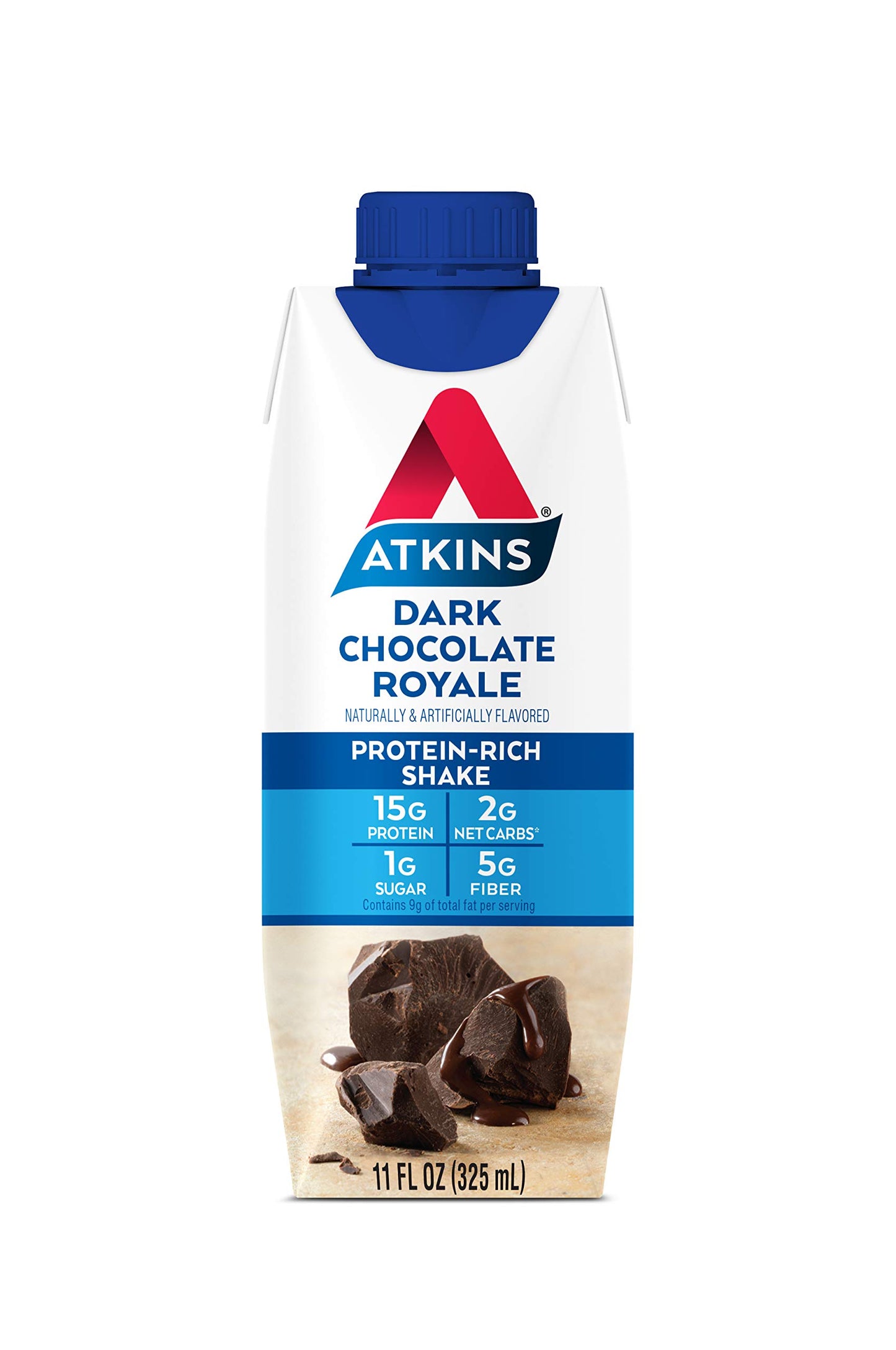 Atkins Gluten Free Protein-Rich Shake Dark Chocolate Royale Keto-Friendly Bottle 88 Fl Oz