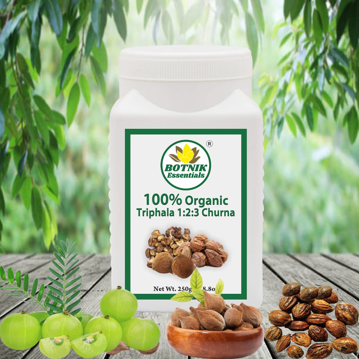 BOTNIK ESSENTIALS 100% Organic Triphala 1:2:3 Churna Powder, 250g