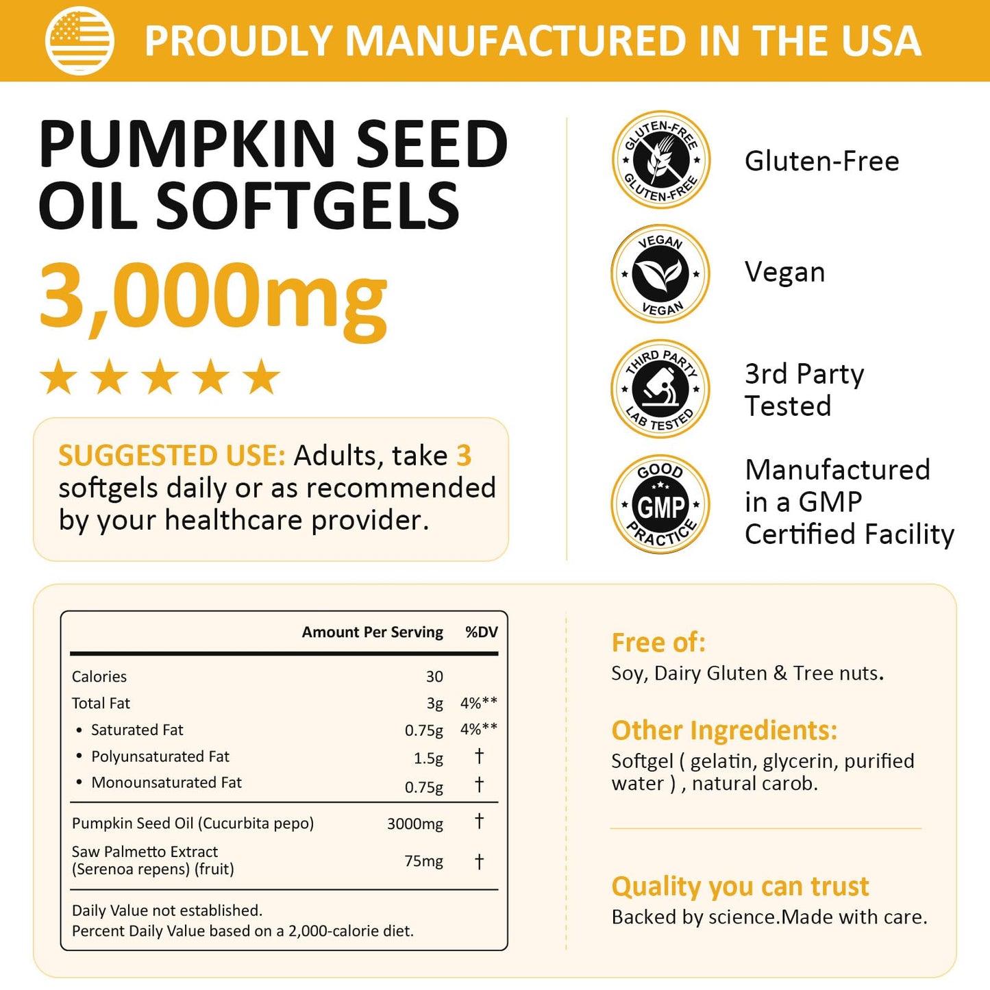 PhytoVital Pumpkin Seed Oil with Saw Palmetto Softgel, 150 Count