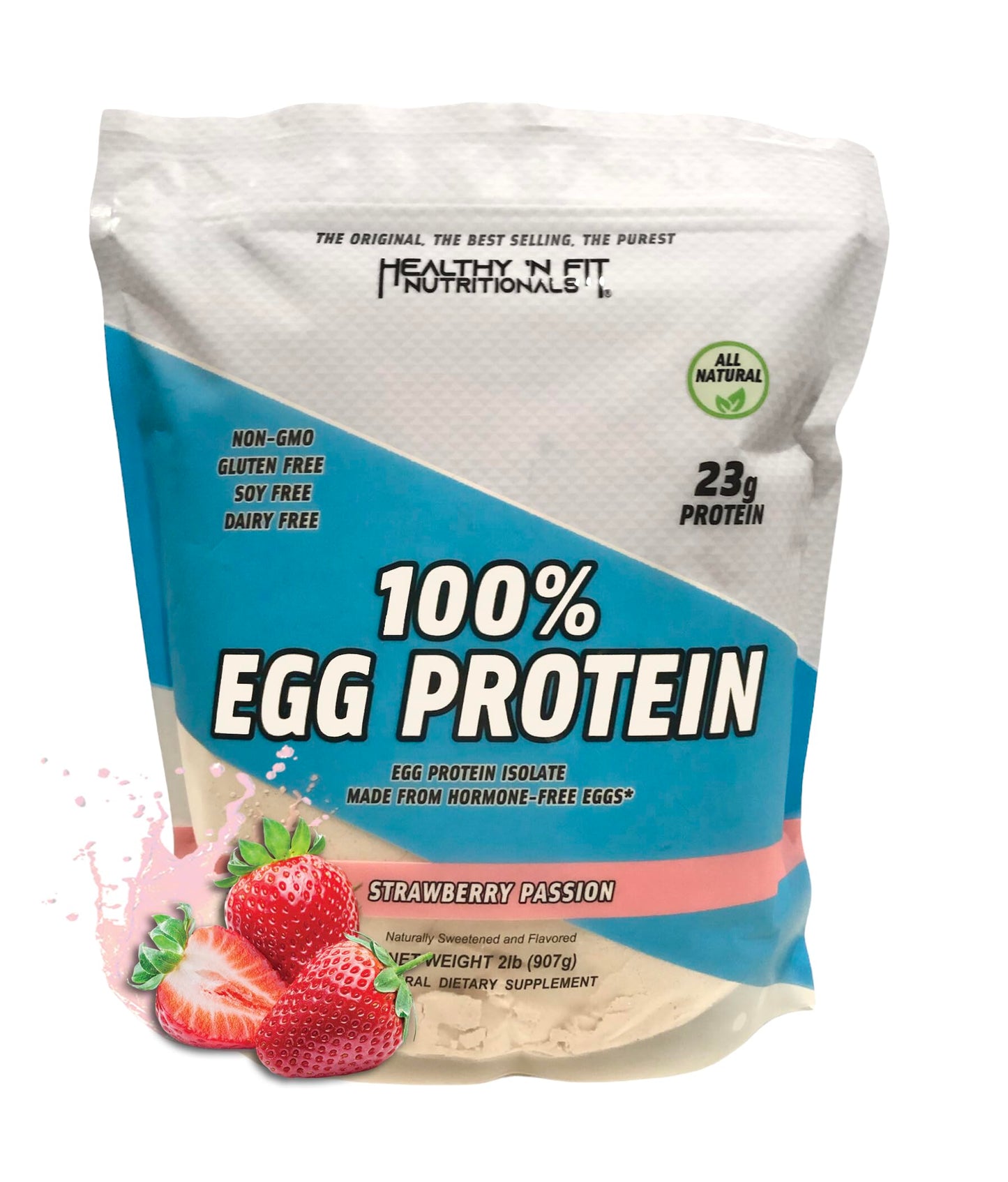 Healthy 'N Fit 100% Egg Protein Strawberry Powder, 2 lb, 32 Servings