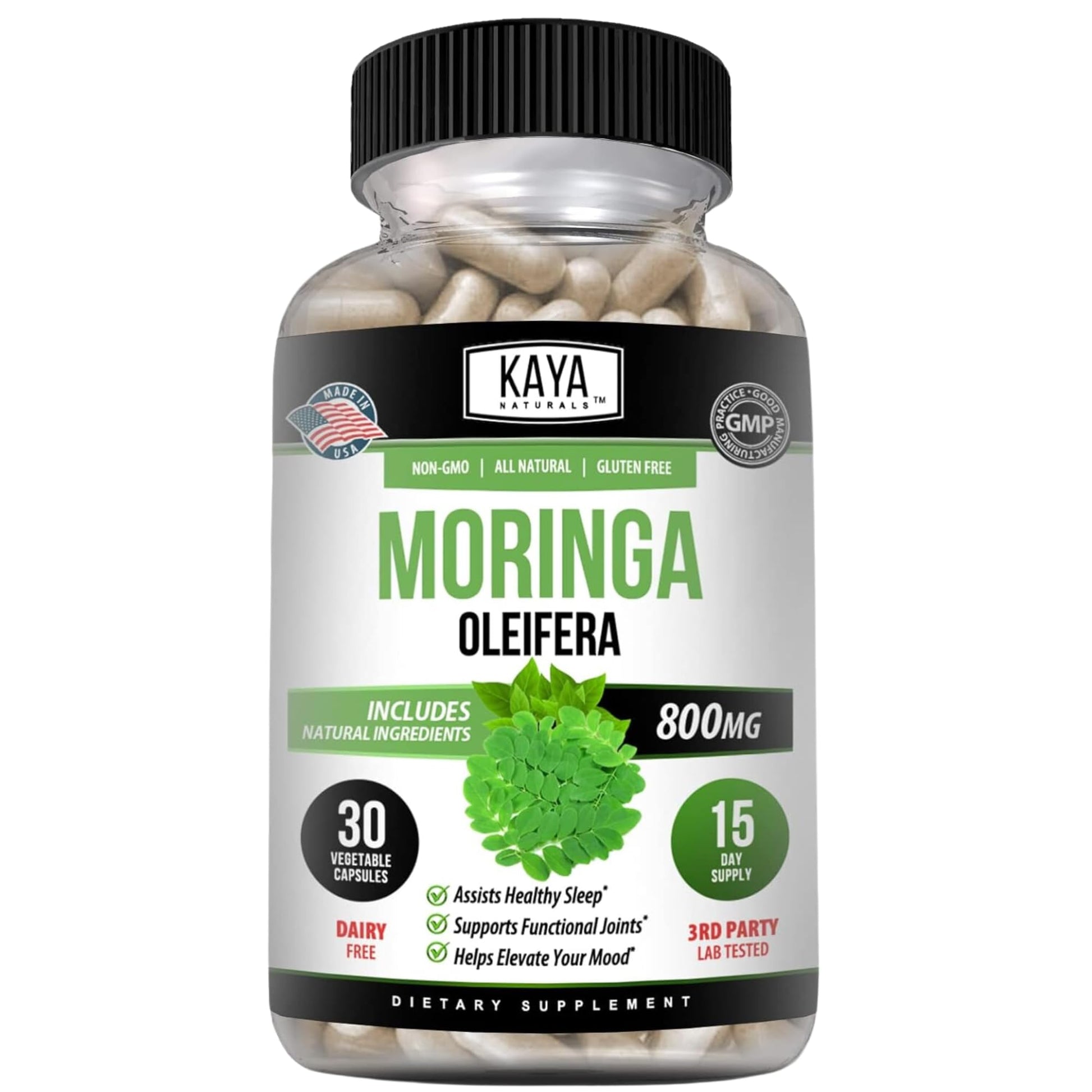 Kaya Naturals Moringa Leaf Extract Capsule, 30 Count