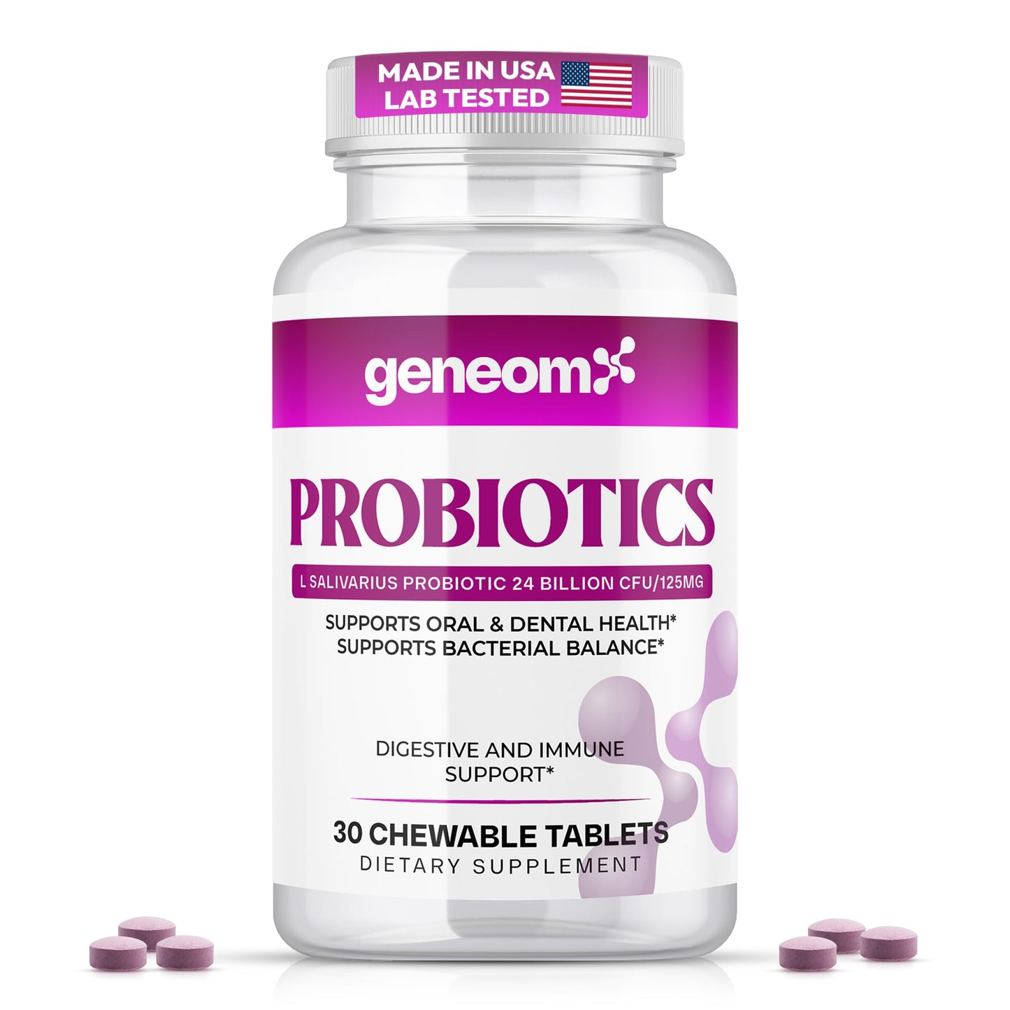 Geneomx Probiotics L. Salivarius 24 Billion CFU Capsule, 30 Count