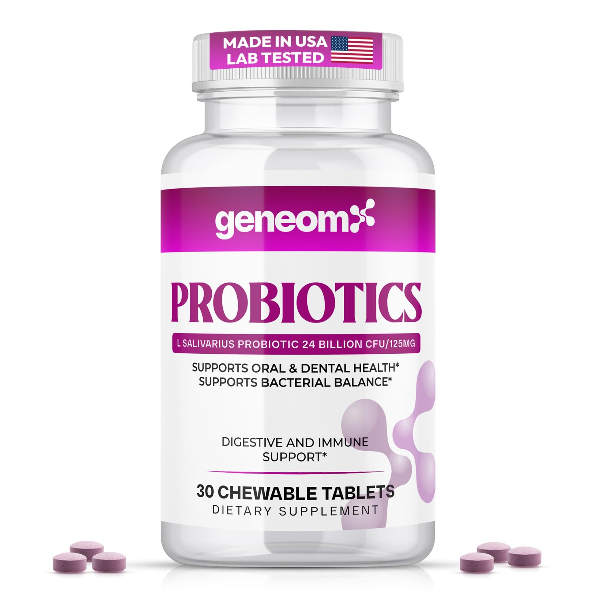 Geneomx Probiotics L. Salivarius 24 Billion CFU Capsule, 30 Count