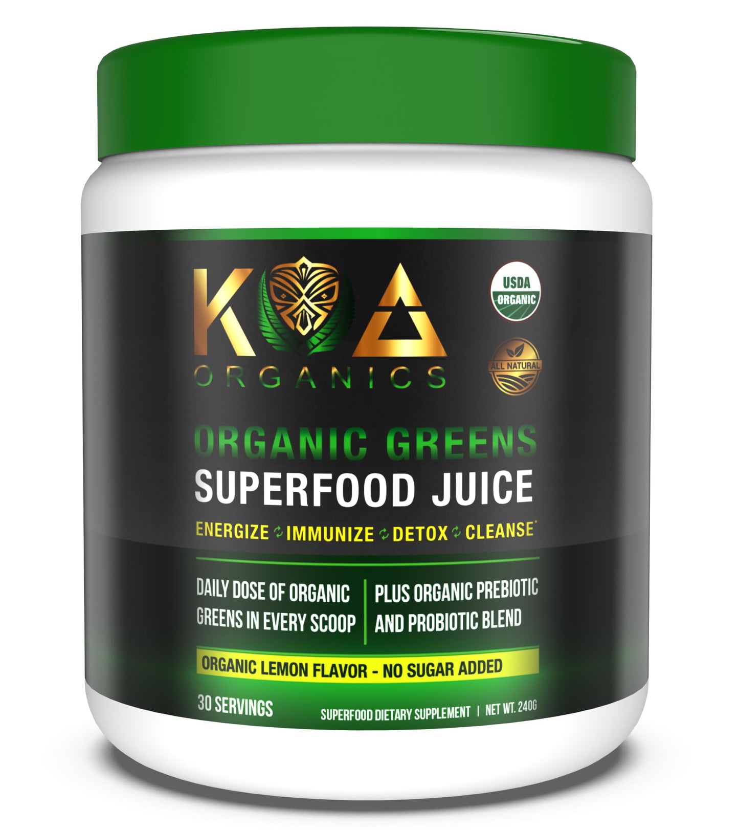 KOA Organics Greens Superfood Juice Powder, 8.47 oz