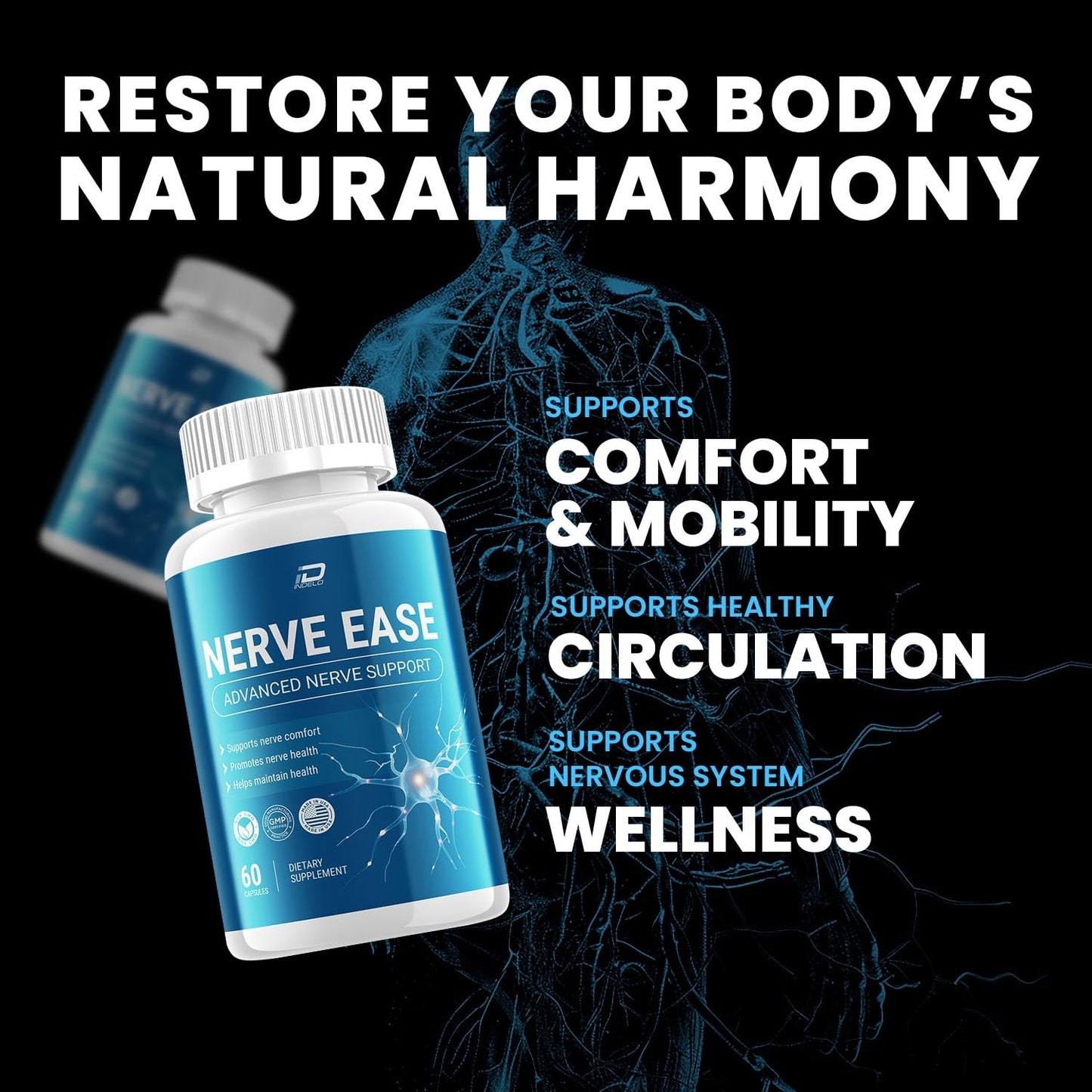 Indelo Nerve Ease Capsules 180 Capsules