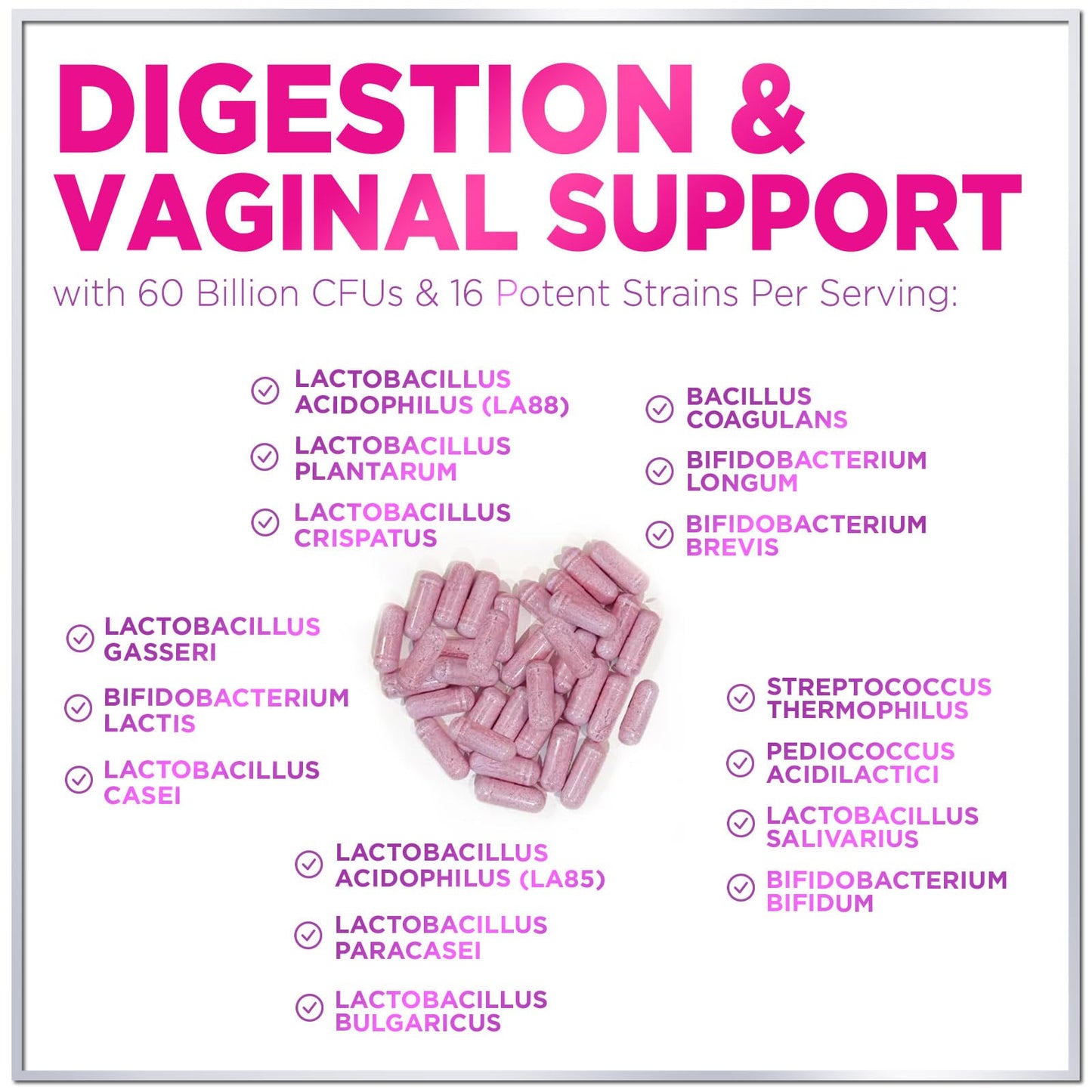 Hello Lovely! Probiotics for Women - Prebiotic and Probiotic Blend 60 Billion CFU Per Serving - 16 Strain Women's Probiotic for pH Balance & Vaginal Support - Digestive & Immune Support 120 Capsules