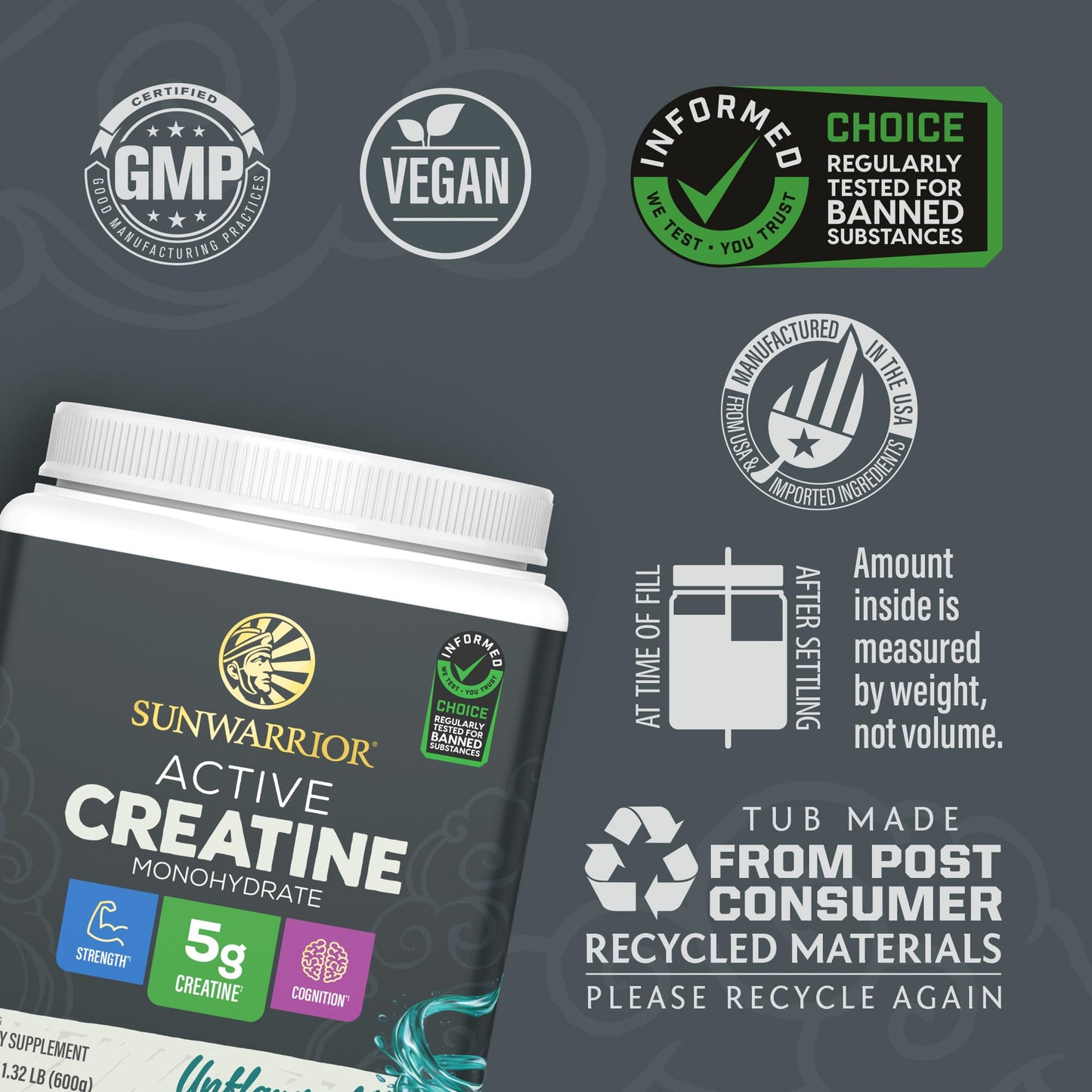 Sunwarrior Creatine Monohydrate Powder 21.16