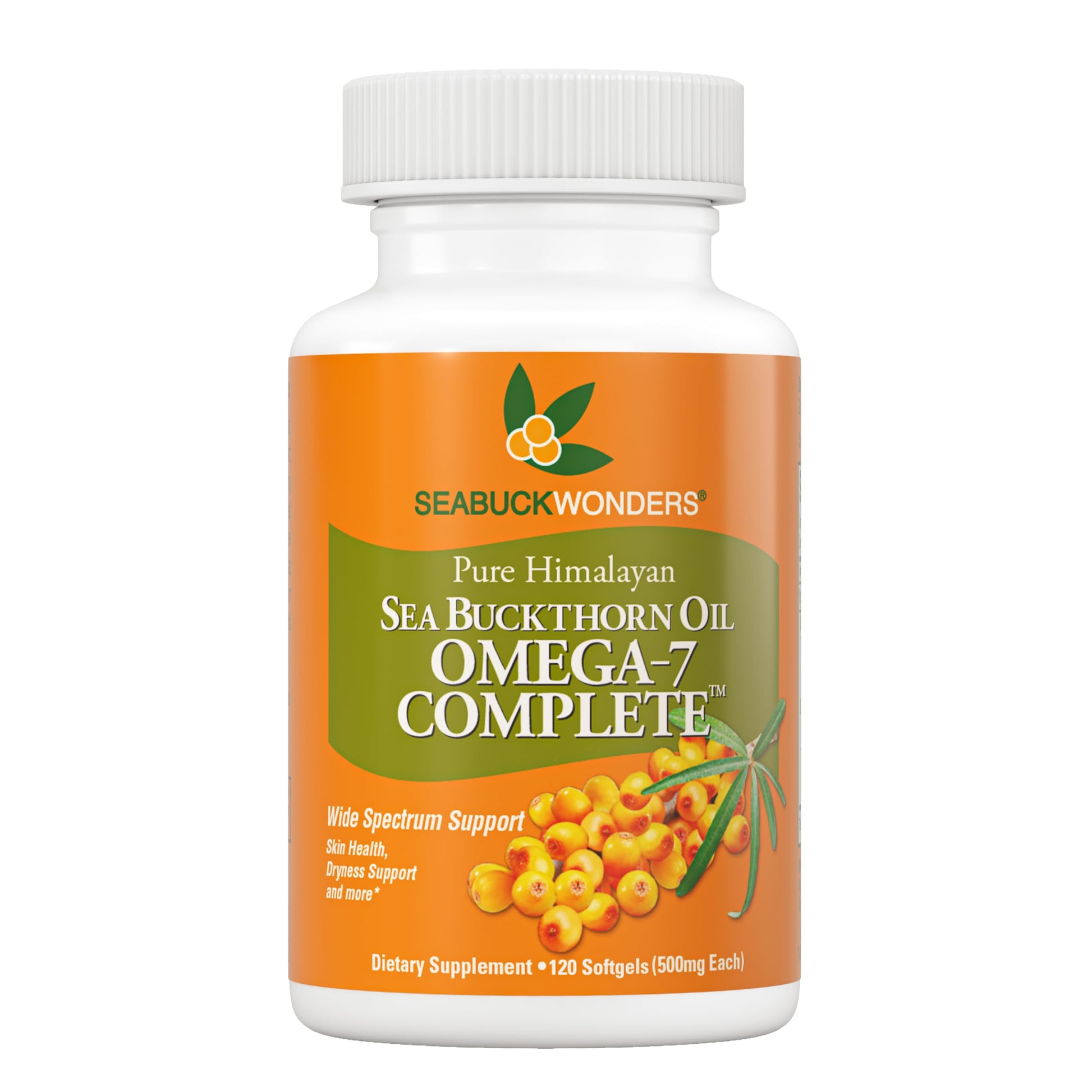 SEABUCKWONDERS Organic Sea Buckthorn Oil Omega-7 Complete Capsules 120