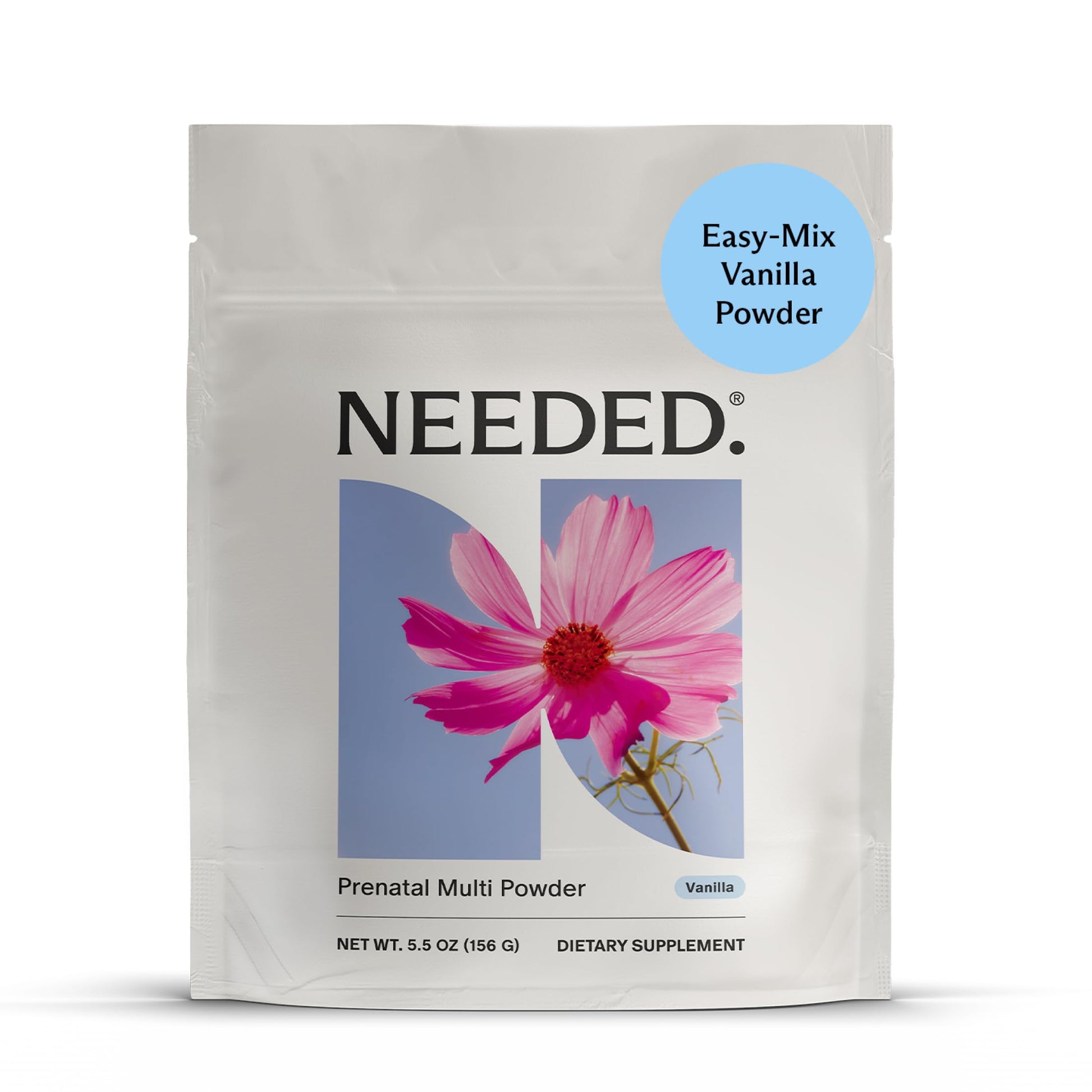 Needed Prenatal Multivitamin Powder with Choline Vanilla Flavor 5.5 Ounce