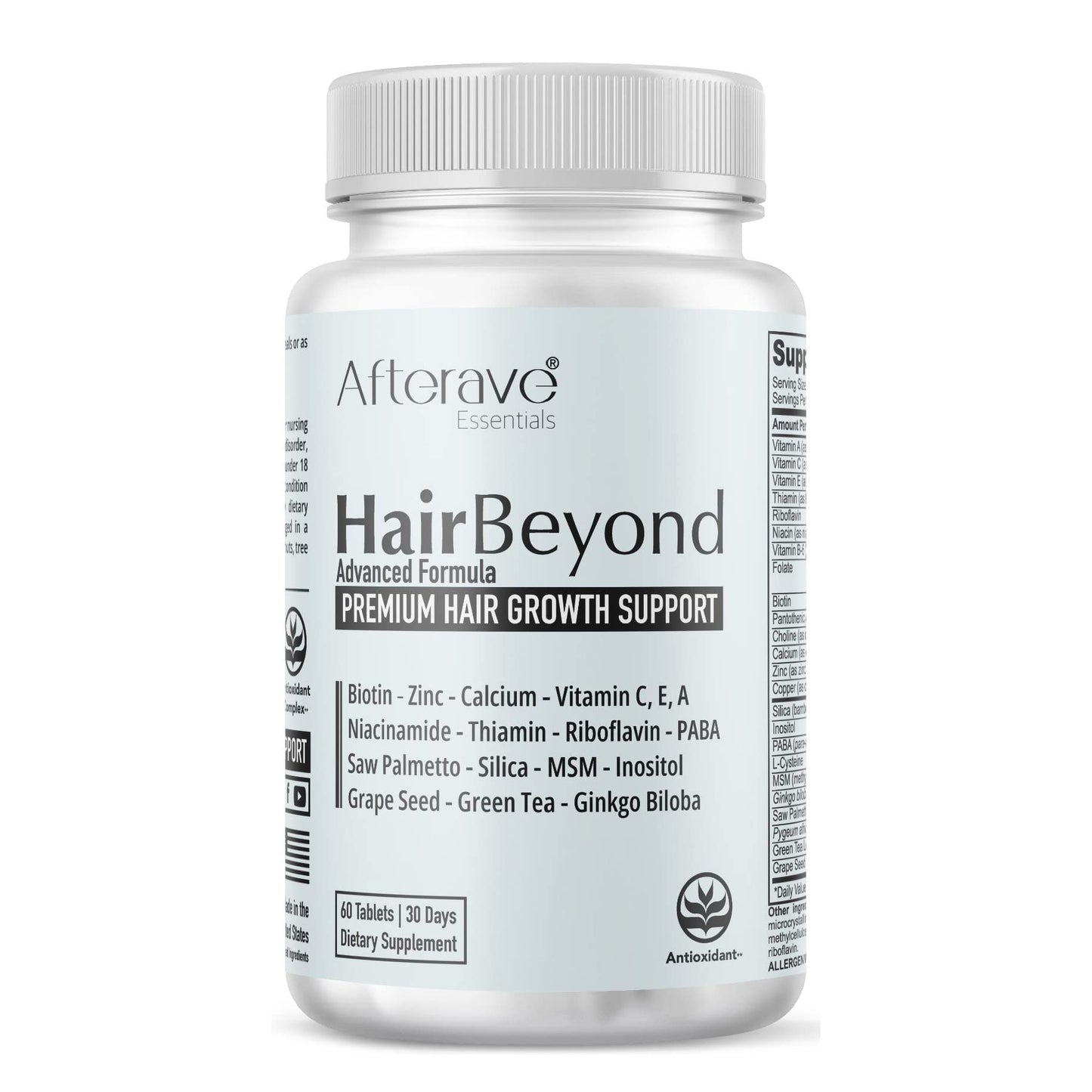 Afterave Essentials HairBeyond Advanced Hair Growth Formula Tablets, 60 Count