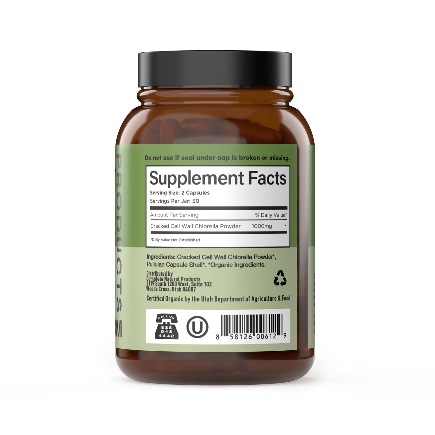 Complete Natural Products Organic Chlorella Capsules, 500mg, 100 Count