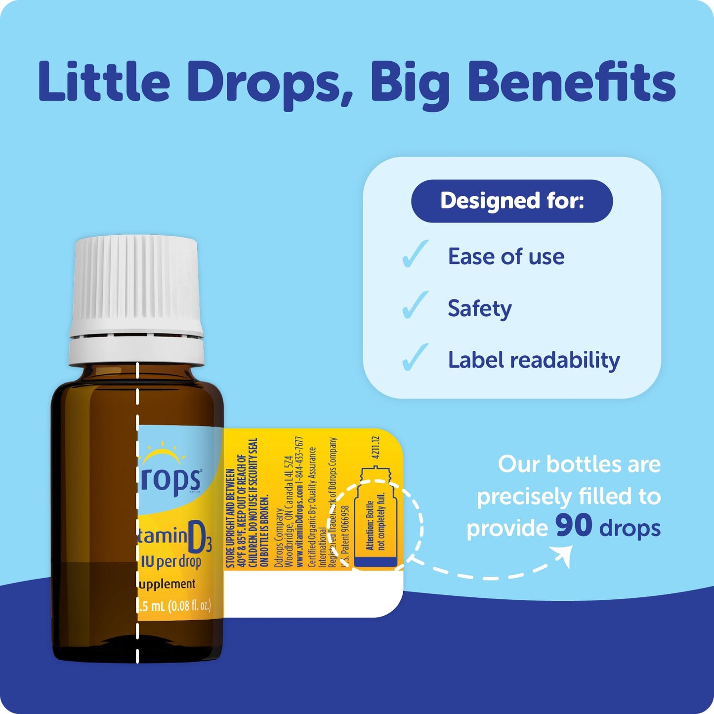Ddrops Baby Vitamin D 400 IU Drops, 90 Drops