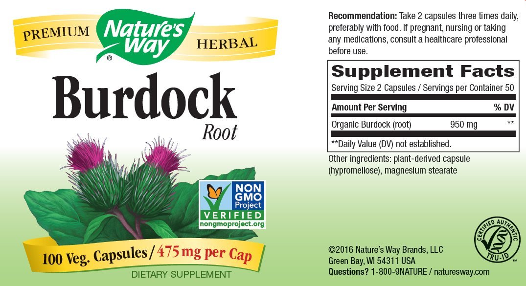 Nature's Way Burdock Root Capsules 400 Count