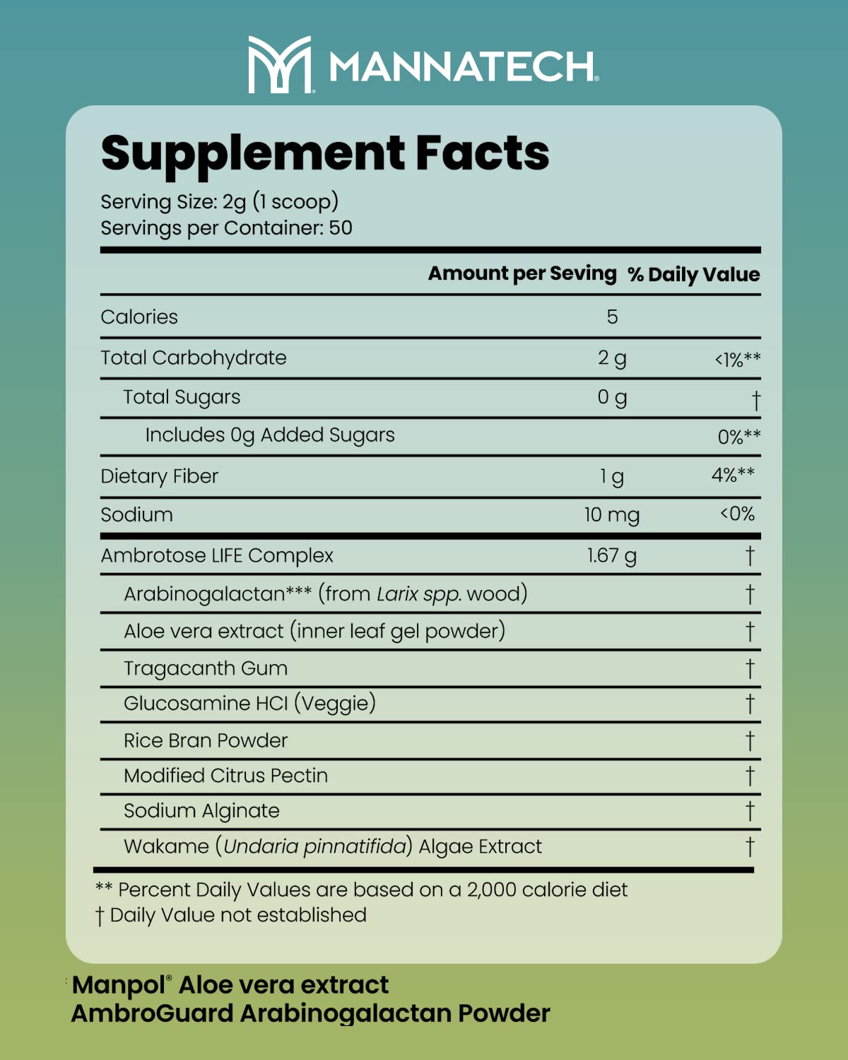 Mannatech Ambrotose Life Powder 3.5 oz