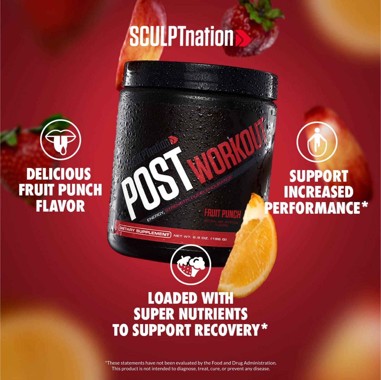 Sculpt Nation Creatine Complex Post Workout Muscle Recovery and Builder with Energy Support, Creatine Monohydrate and Amino Acids Powder, 8.11 Ounce