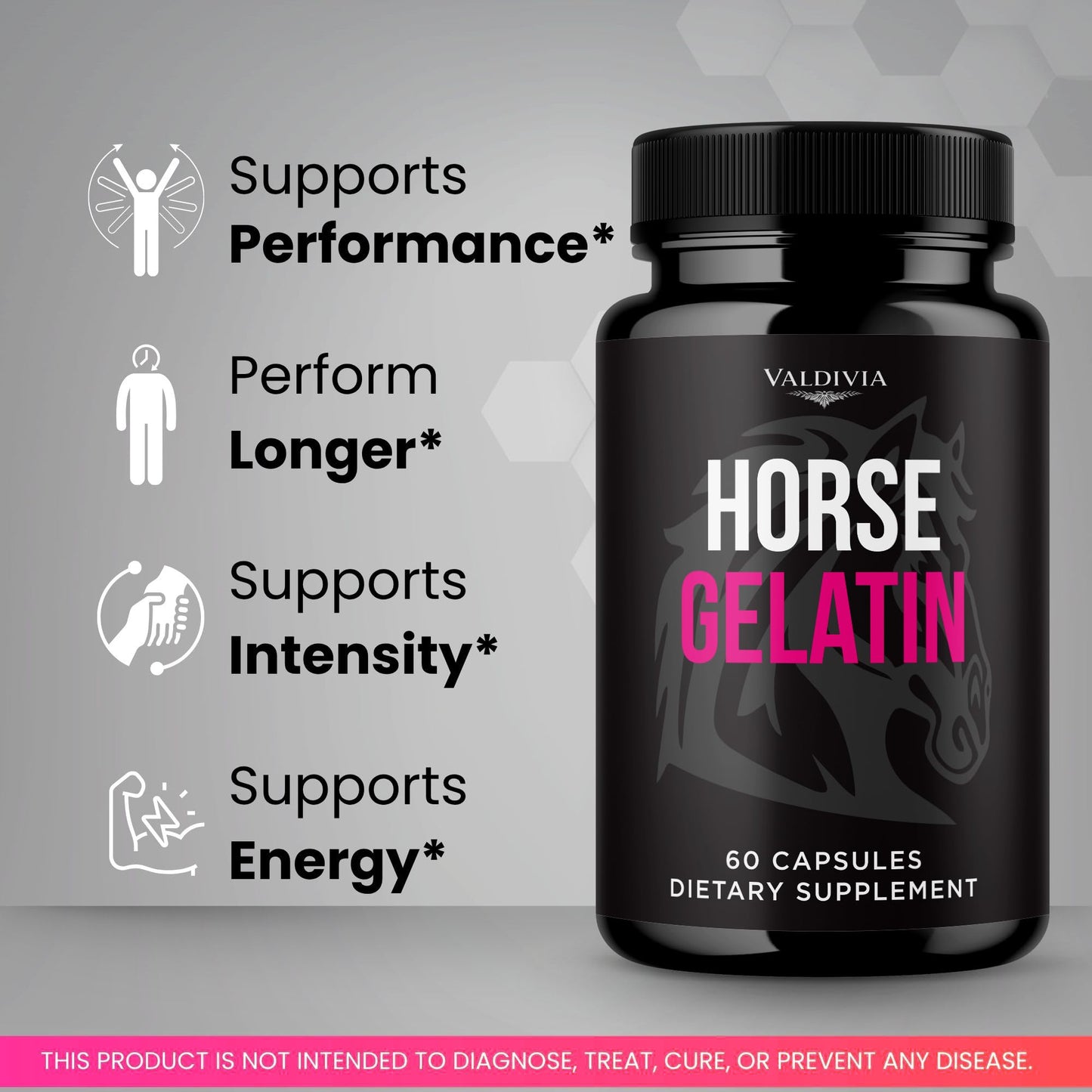 Valdivia Horse Gelatin Capsules 300 Capsules