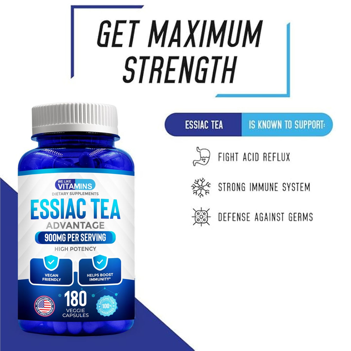 We Like Vitamins Essiac Tea Capsules 180 Capsules