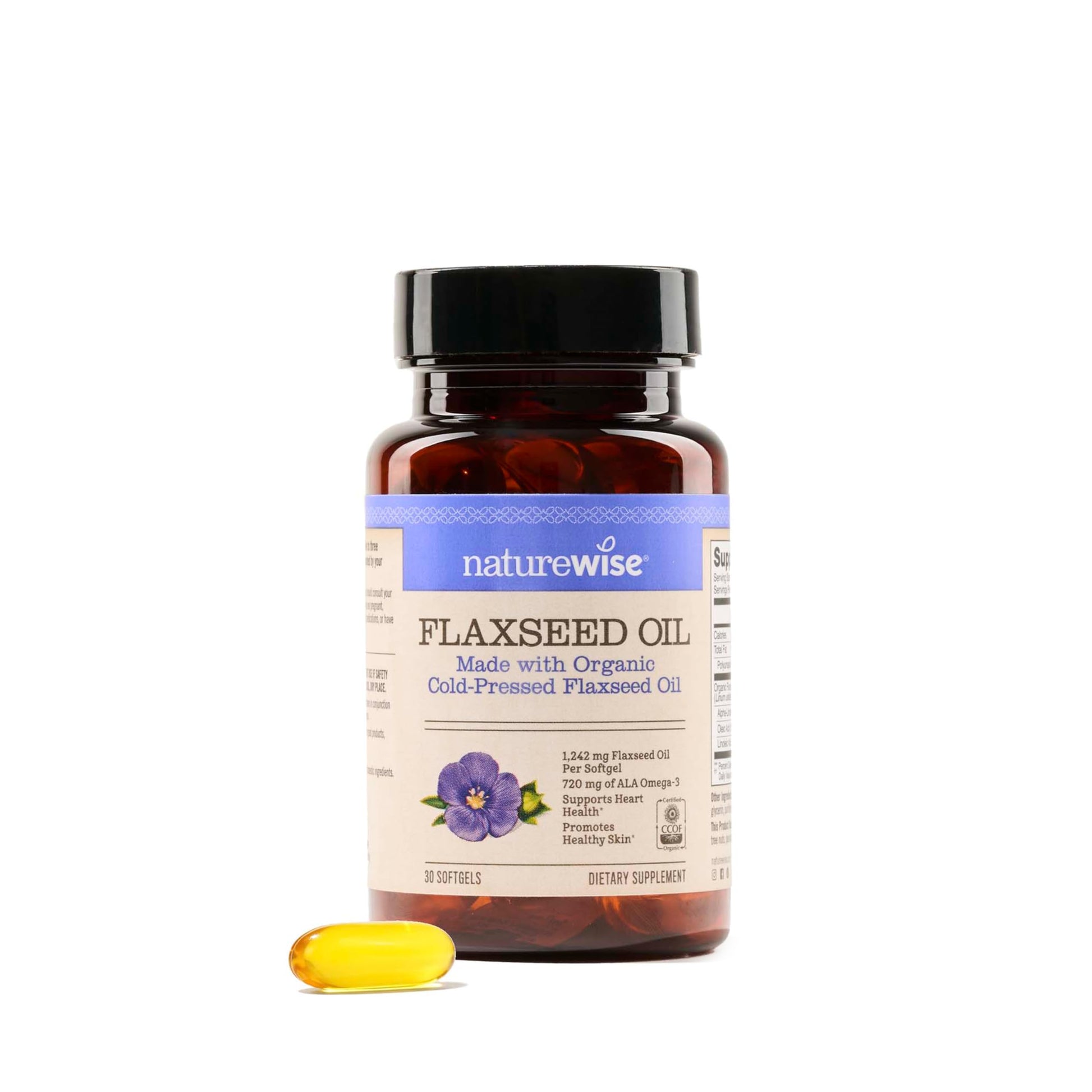 NatureWise Flaxseed Oil 1200 mg Softgels 30