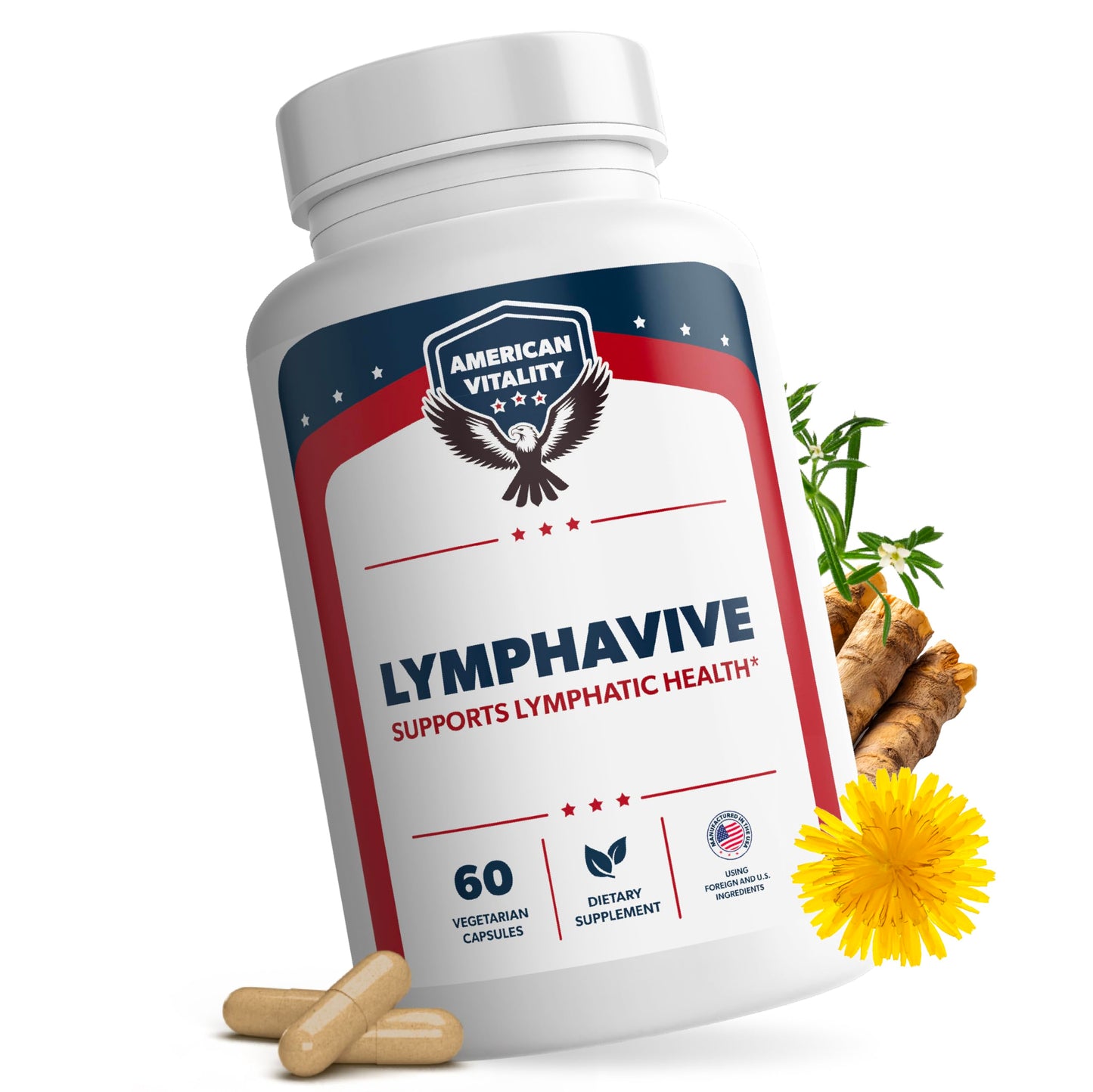 American Vitality LymphaVive Lymphatic Drainage Supplements Capsule 60 Count