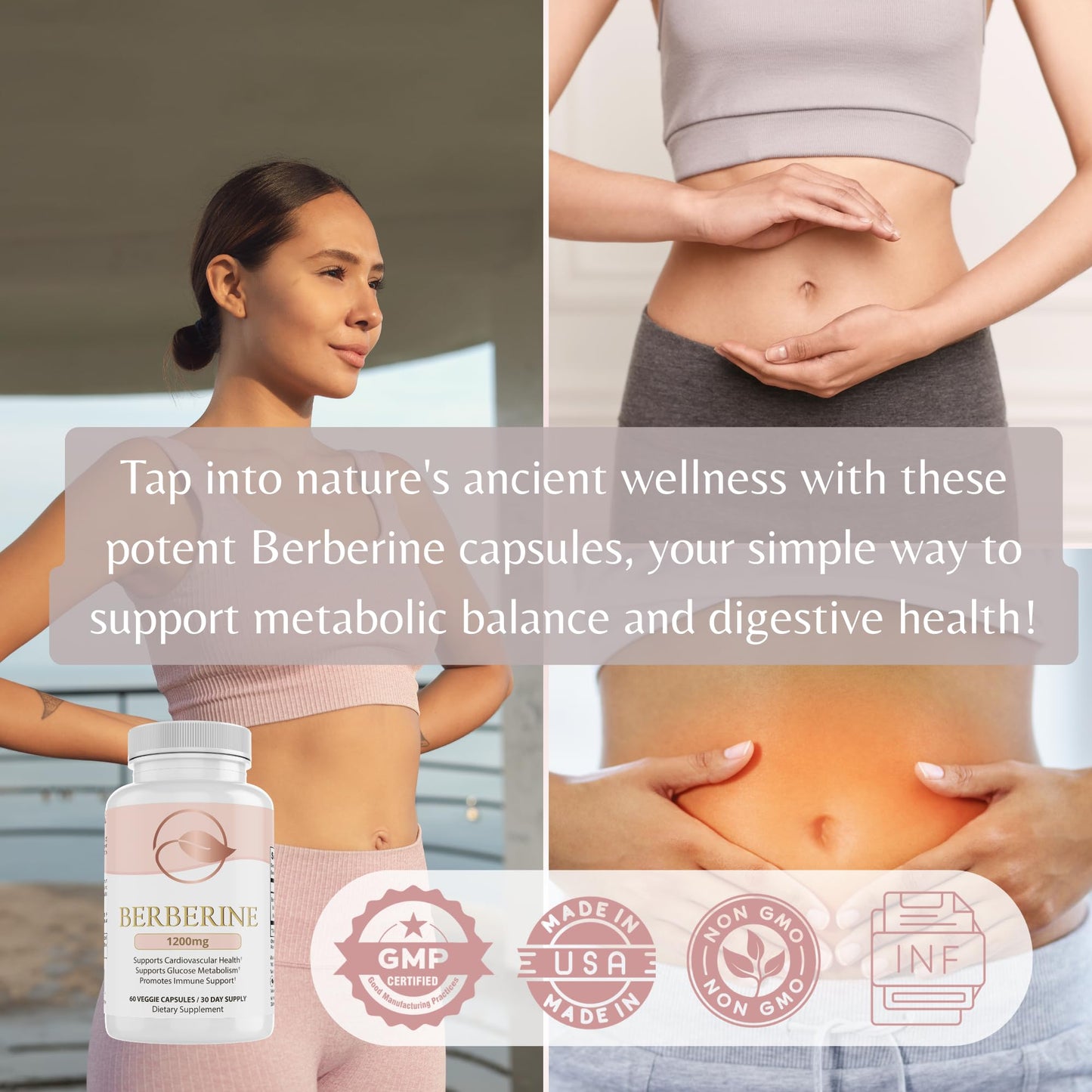BELLAWELL Berberine 1200mg – Advanced Metabolic & Digestive Support Health, 60 Capsules