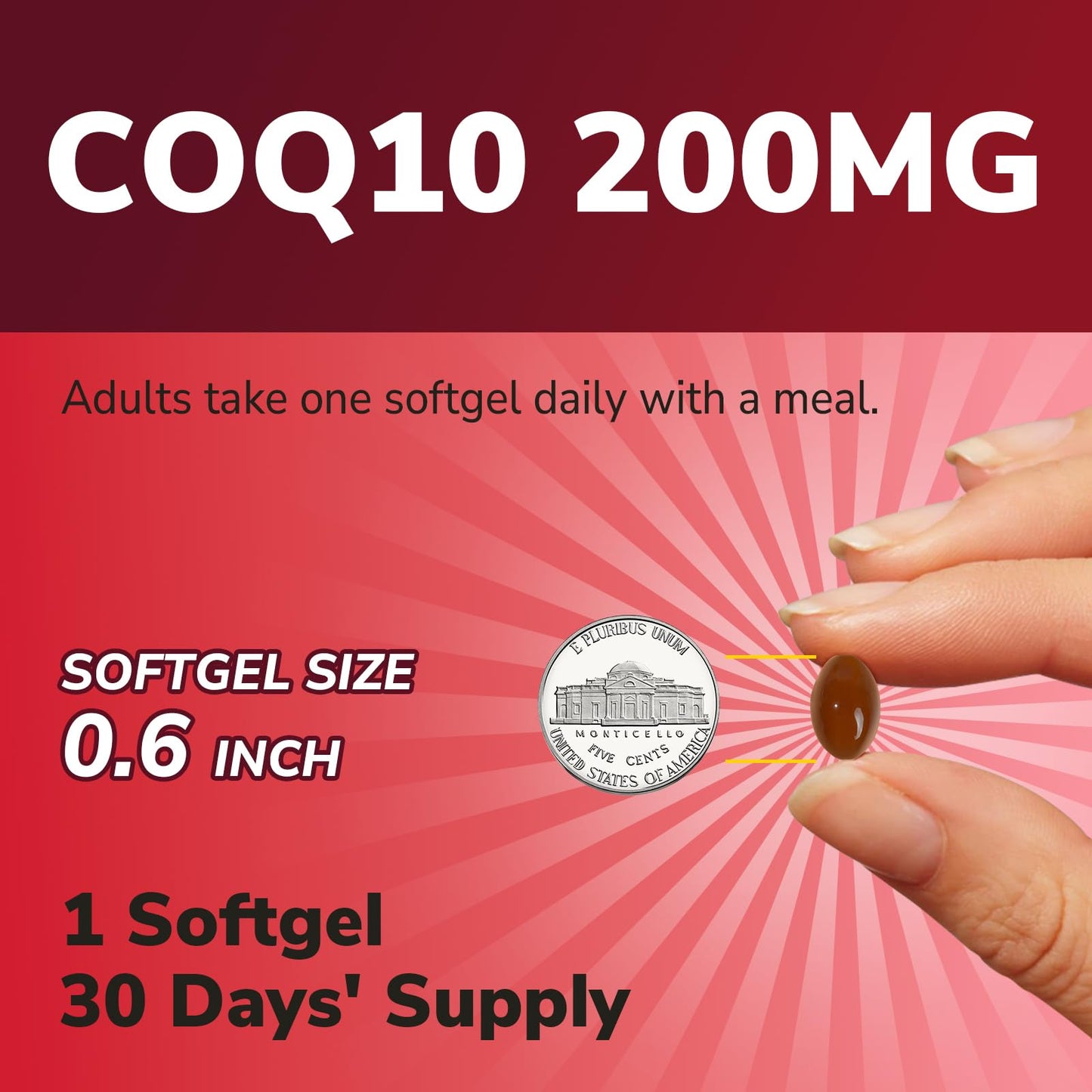 Vitalibre CoQ10 200 mg with Extra Virgin Olive Oil Softgels 30 Count