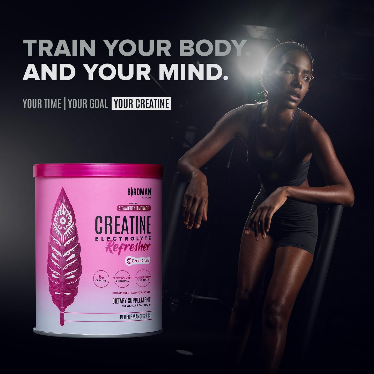 BIRDMAN Creatine Refresher Powder with Electrolytes, Magnesium Glycinate & Vitamins, 10.5 Ounce
