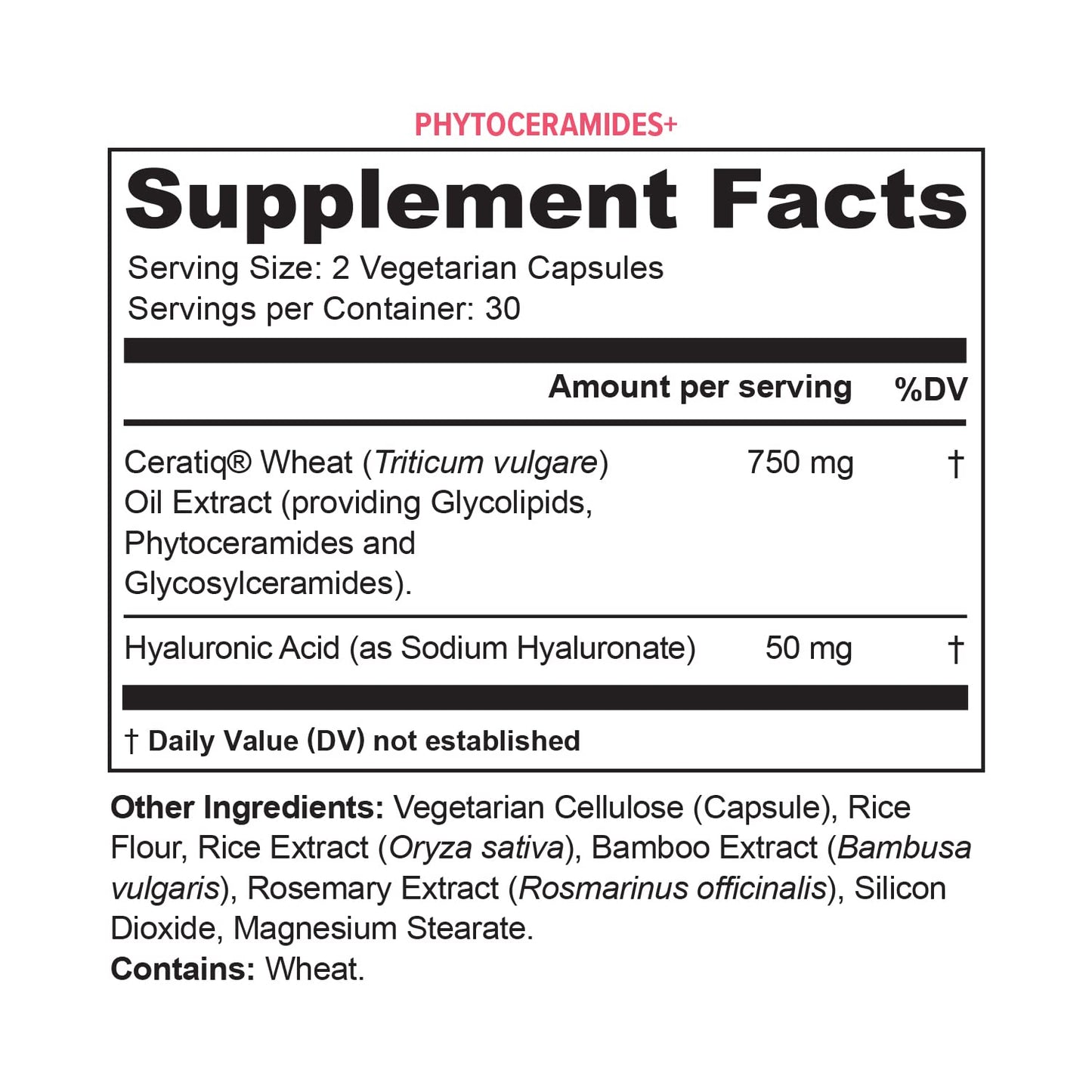Vitauthority Hydrating Anti Aging Phytoceramides Supplement with Ceratiq Ceramides & Hyaluronic Acid 700mg for Skin Barrier Repair, Itchy Dry Skin, 60 Capsules