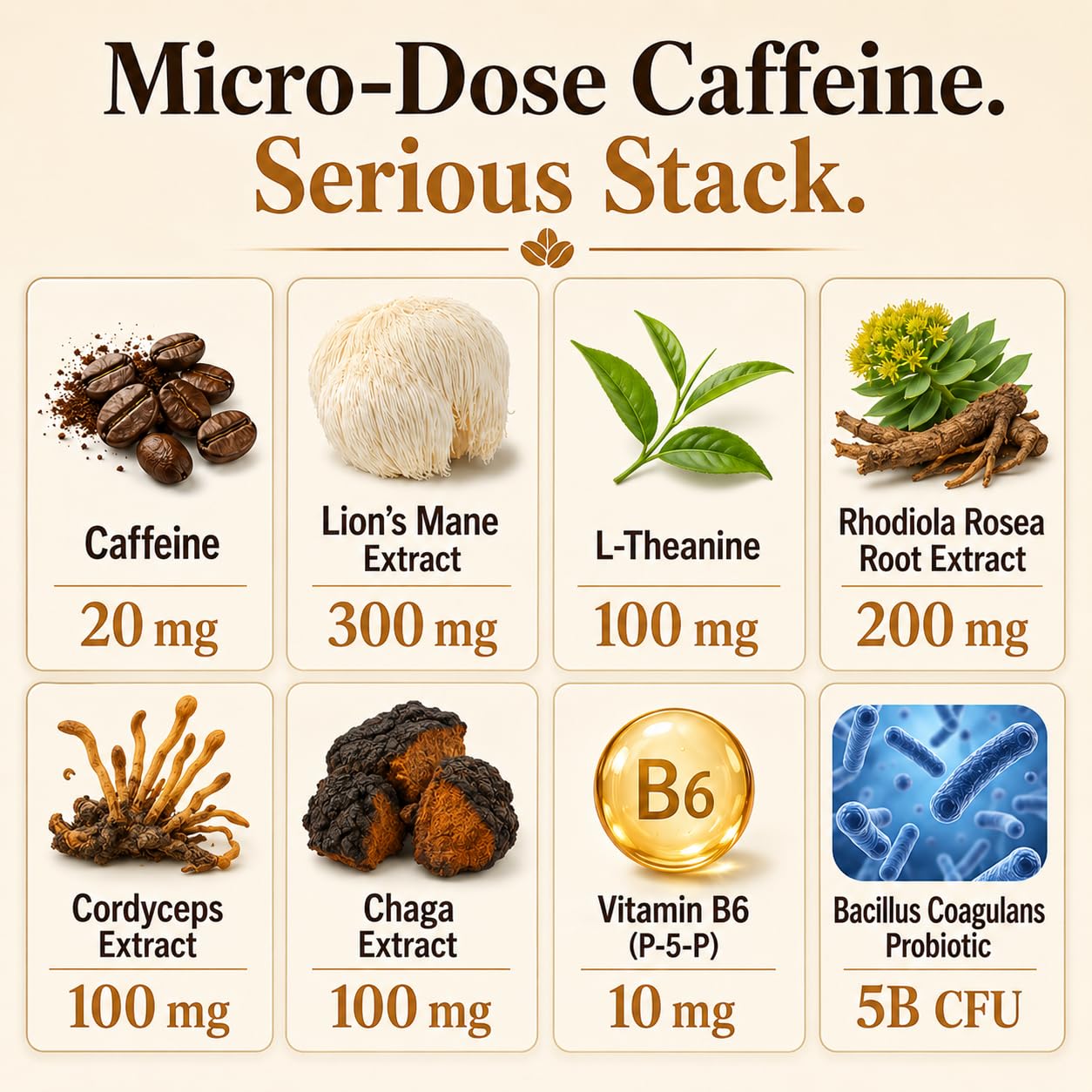 SHIZAM Mushroom Coffee Gummies with Lion’s Mane, Cordyceps, Chaga & Caffeine 60 Count